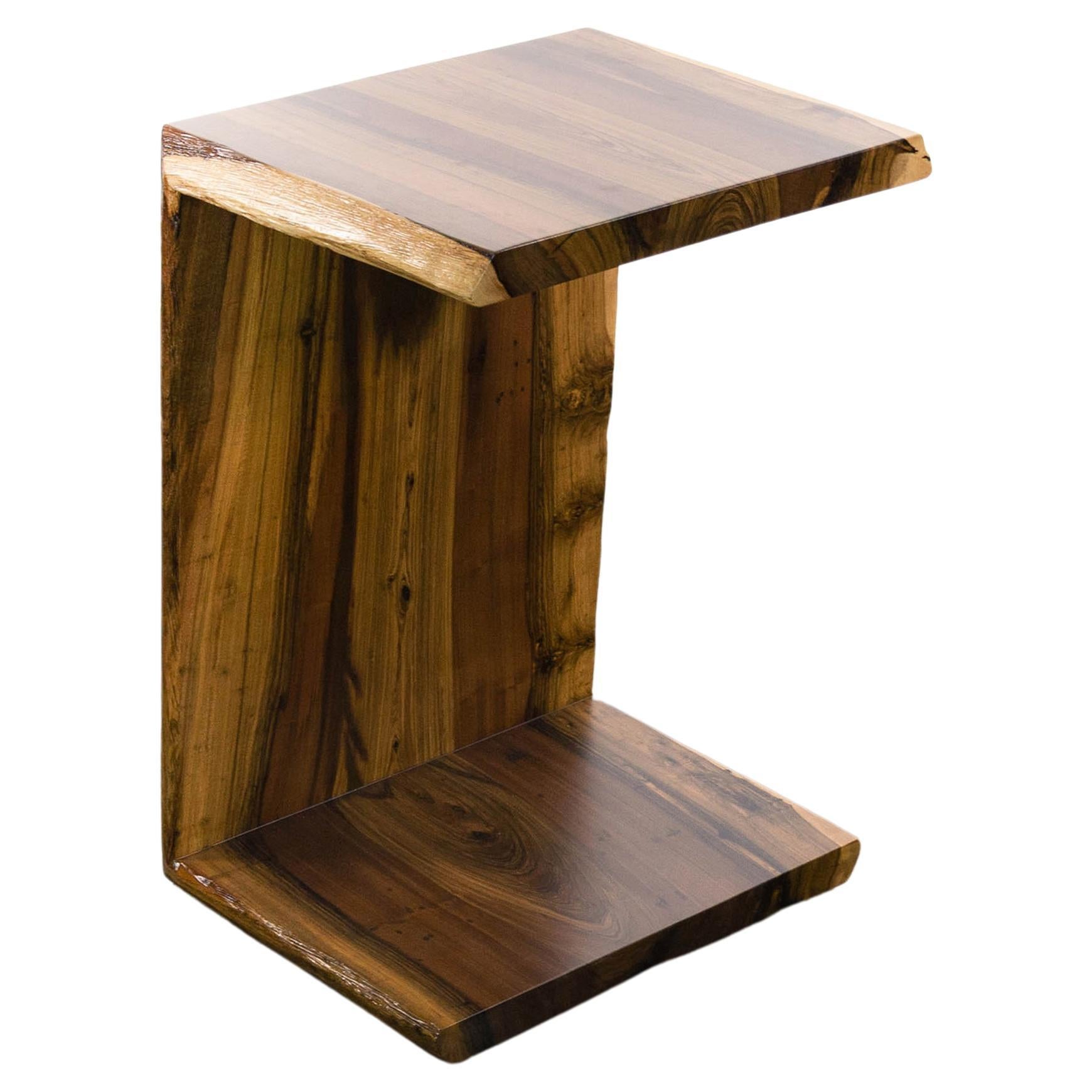 Exotic Wood Live-Edge Occasional Cantilevered Side Table from Costantini, Carlo For Sale