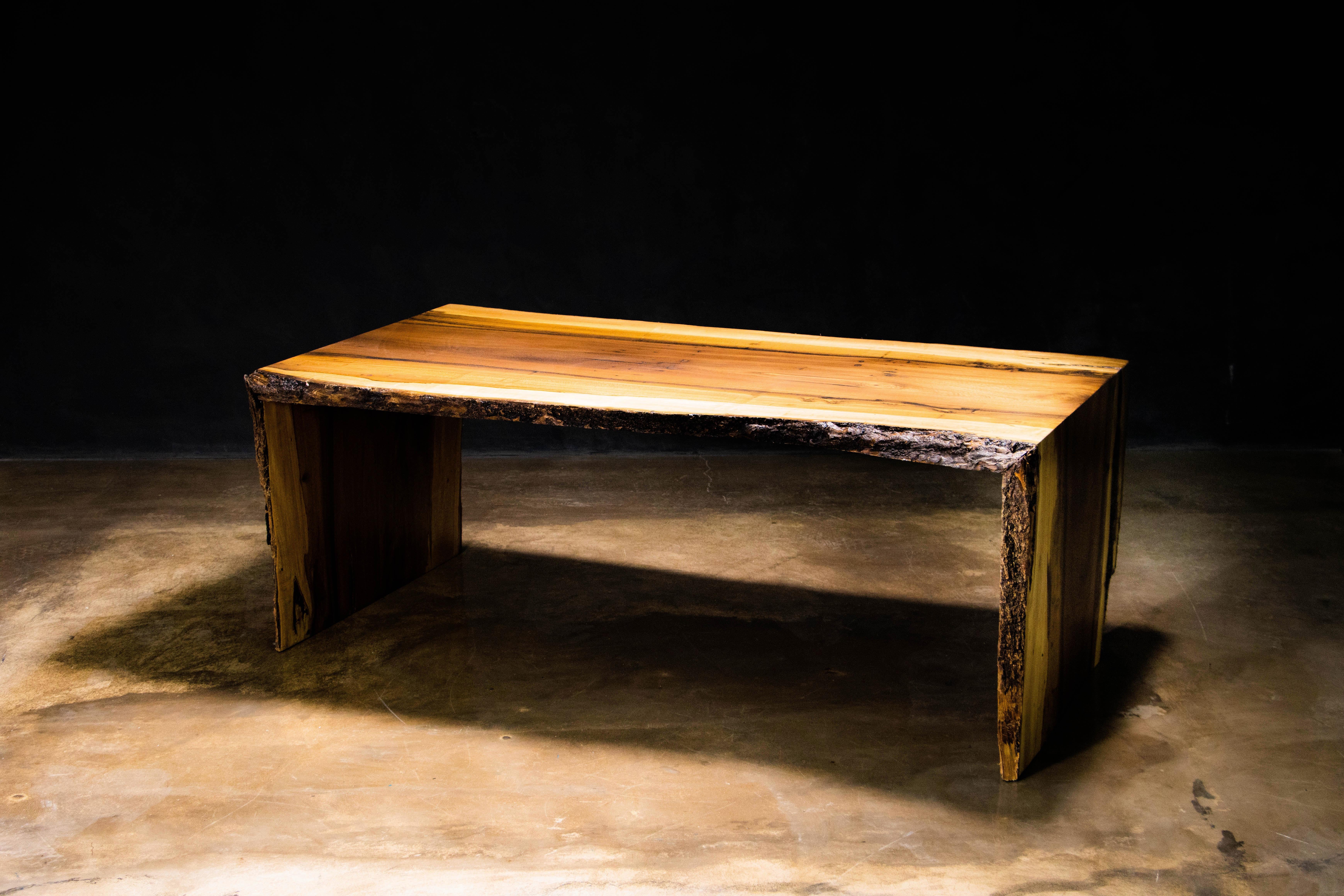 Modern Exotic Wood Live-Edge Waterfall Coffee Table from Costantini, Carlo 'in Stock' For Sale