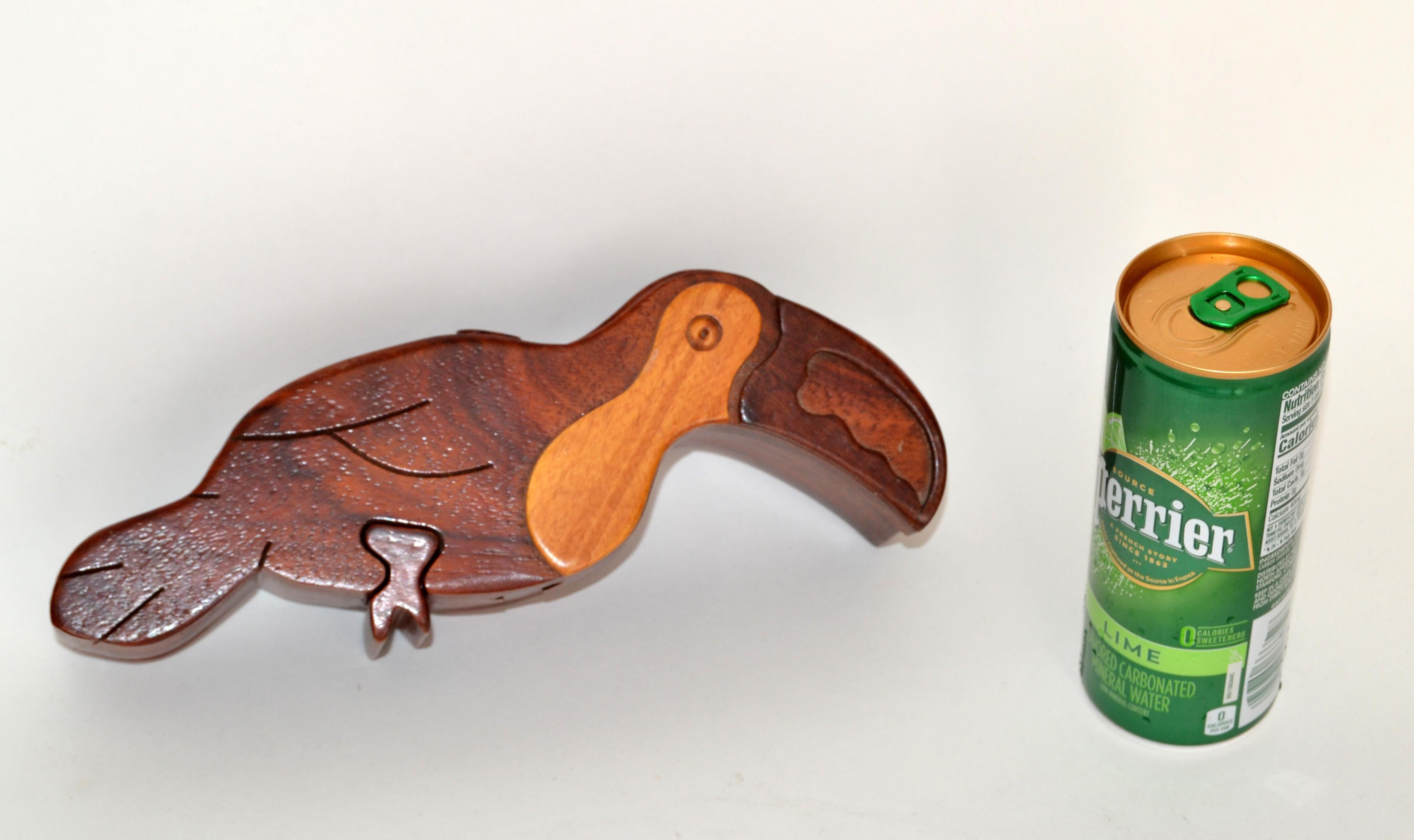 Exotic Wood Puzzle Keepsake Box Toucan Puzzle Treasure Box Wood Trinket Bird 3D 6