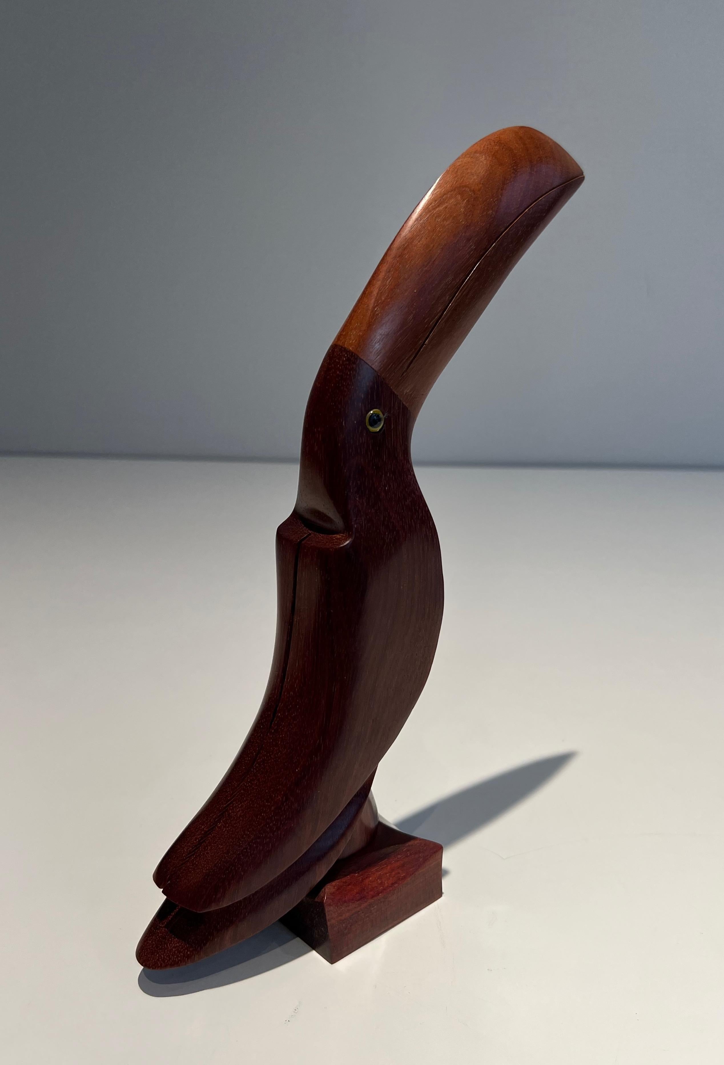 Exotic Wood Toucan with Glass Eyes For Sale 4