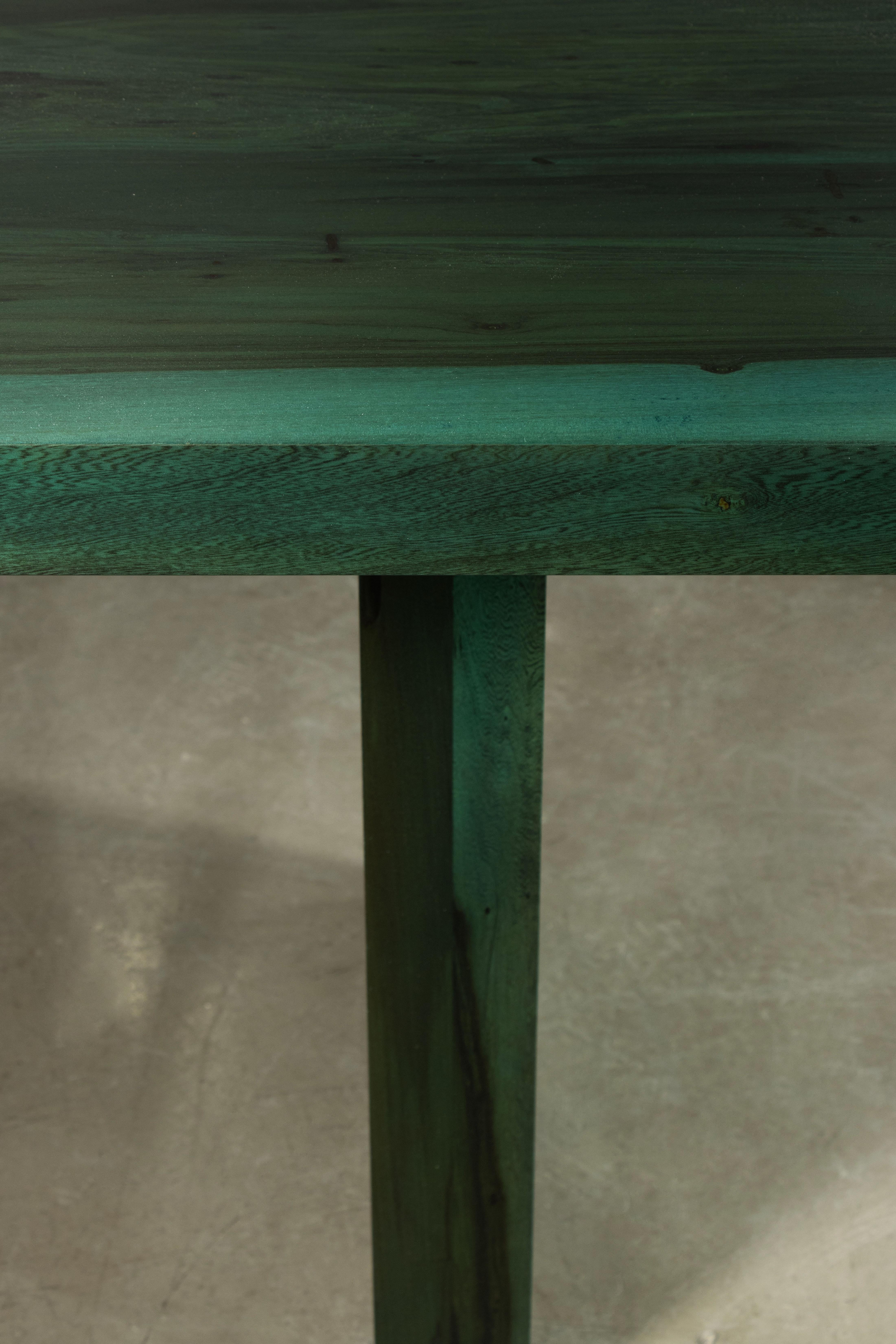 Mesa de Comedor Moderna Minimal con Dos Pedestales de Madera Exótica, Andre Verdi by Costantini en venta 3