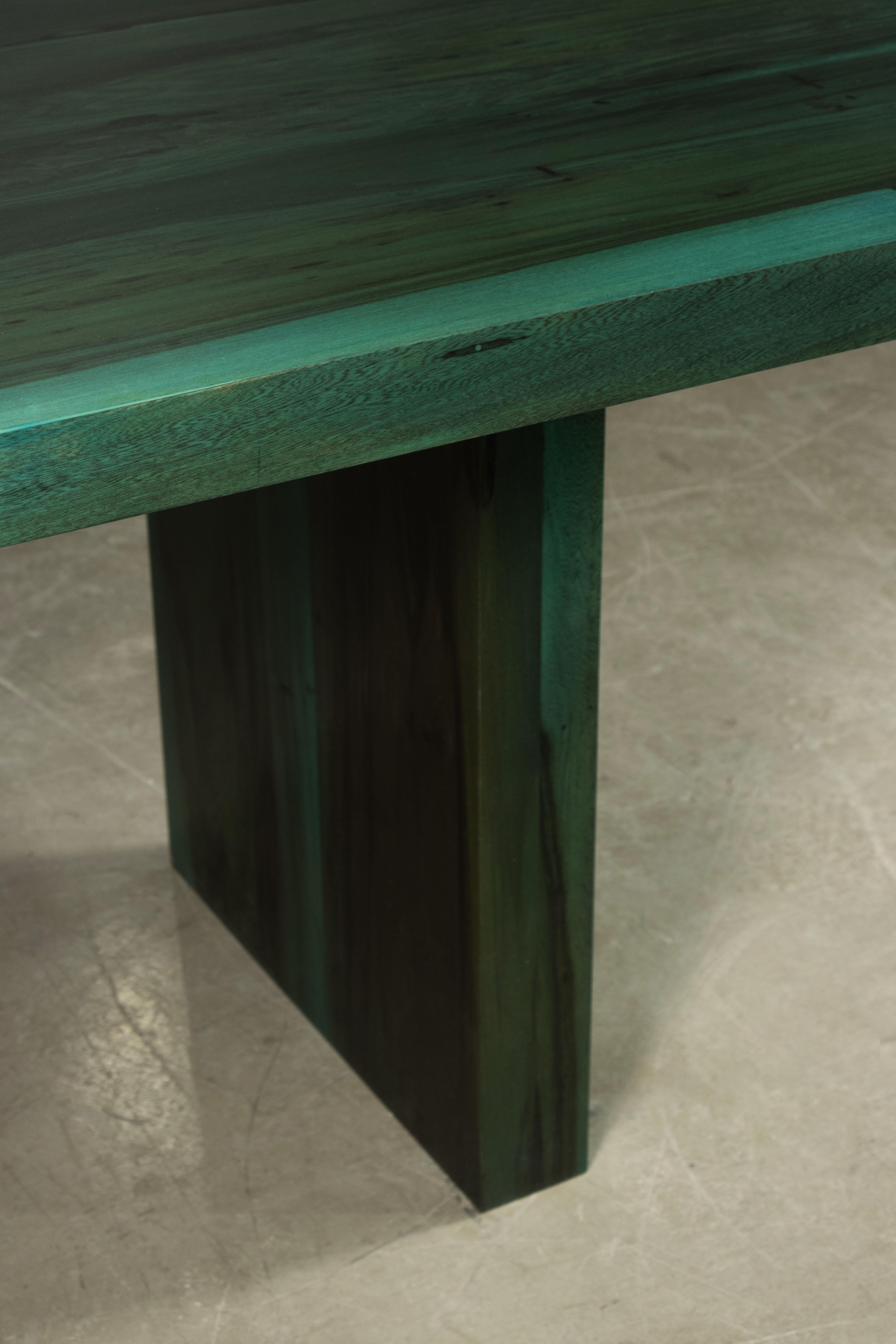 Mesa de Comedor Moderna Minimal con Dos Pedestales de Madera Exótica, Andre Verdi by Costantini en venta 4