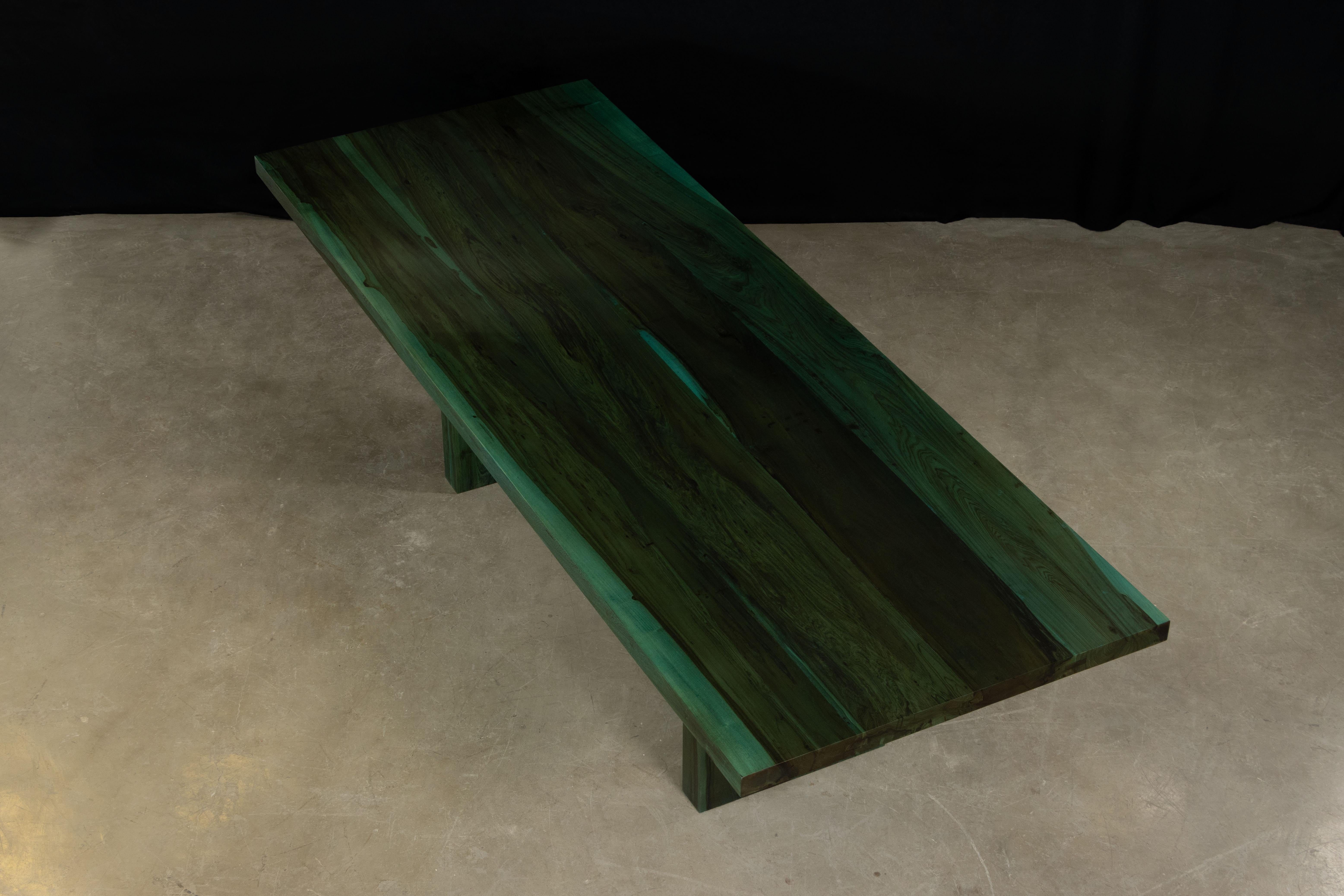 Mesa de Comedor Moderna Minimal con Dos Pedestales de Madera Exótica, Andre Verdi by Costantini Carpintería en venta