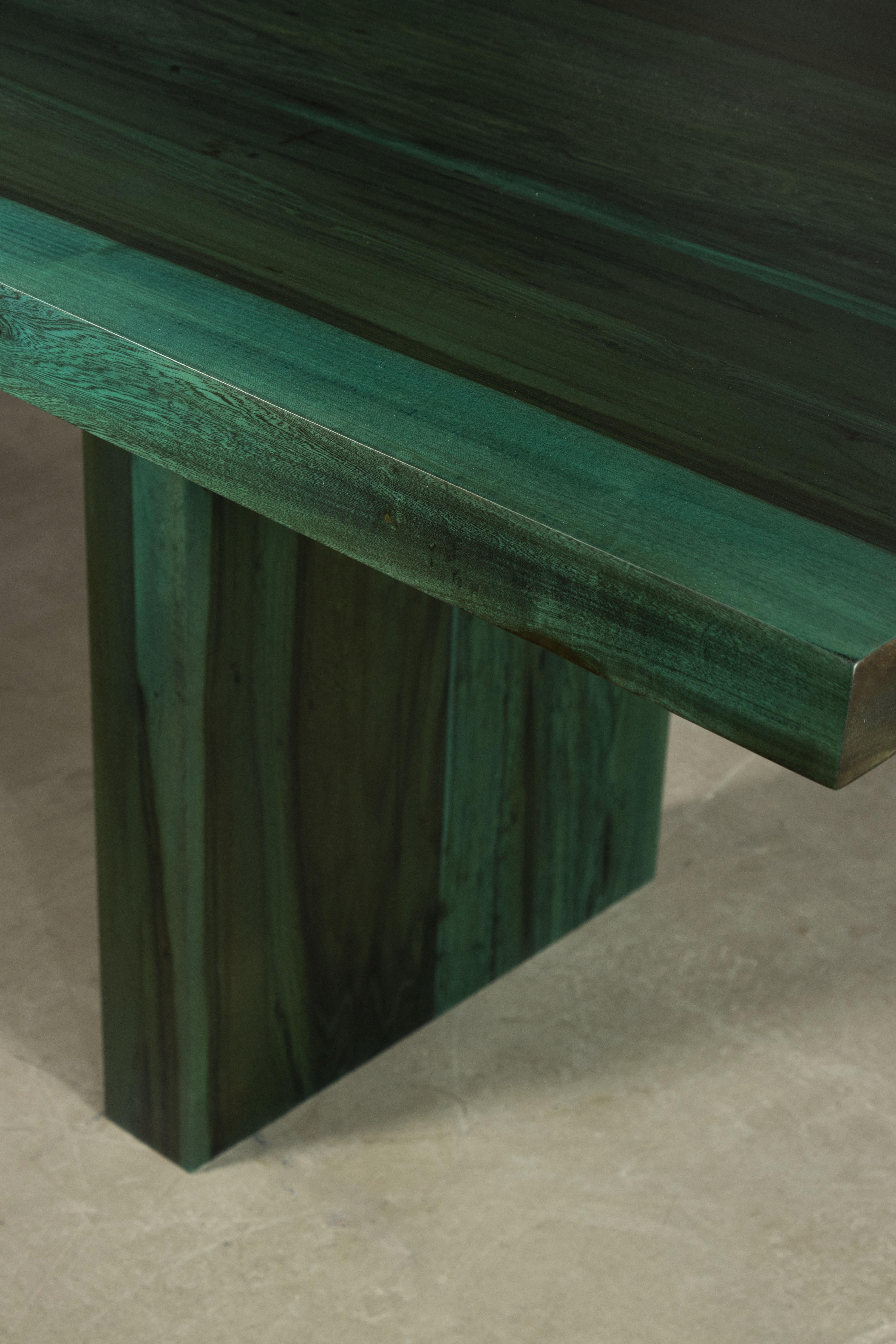 Mesa de Comedor Moderna Minimal con Dos Pedestales de Madera Exótica, Andre Verdi by Costantini en venta 2