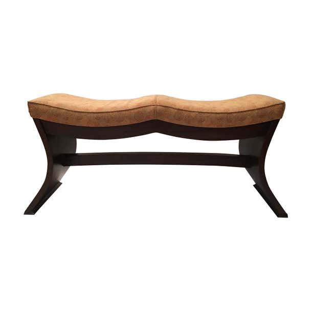 Exotic Bench Exotic Wood Upholstered Bench For Sale at 1stDibs
