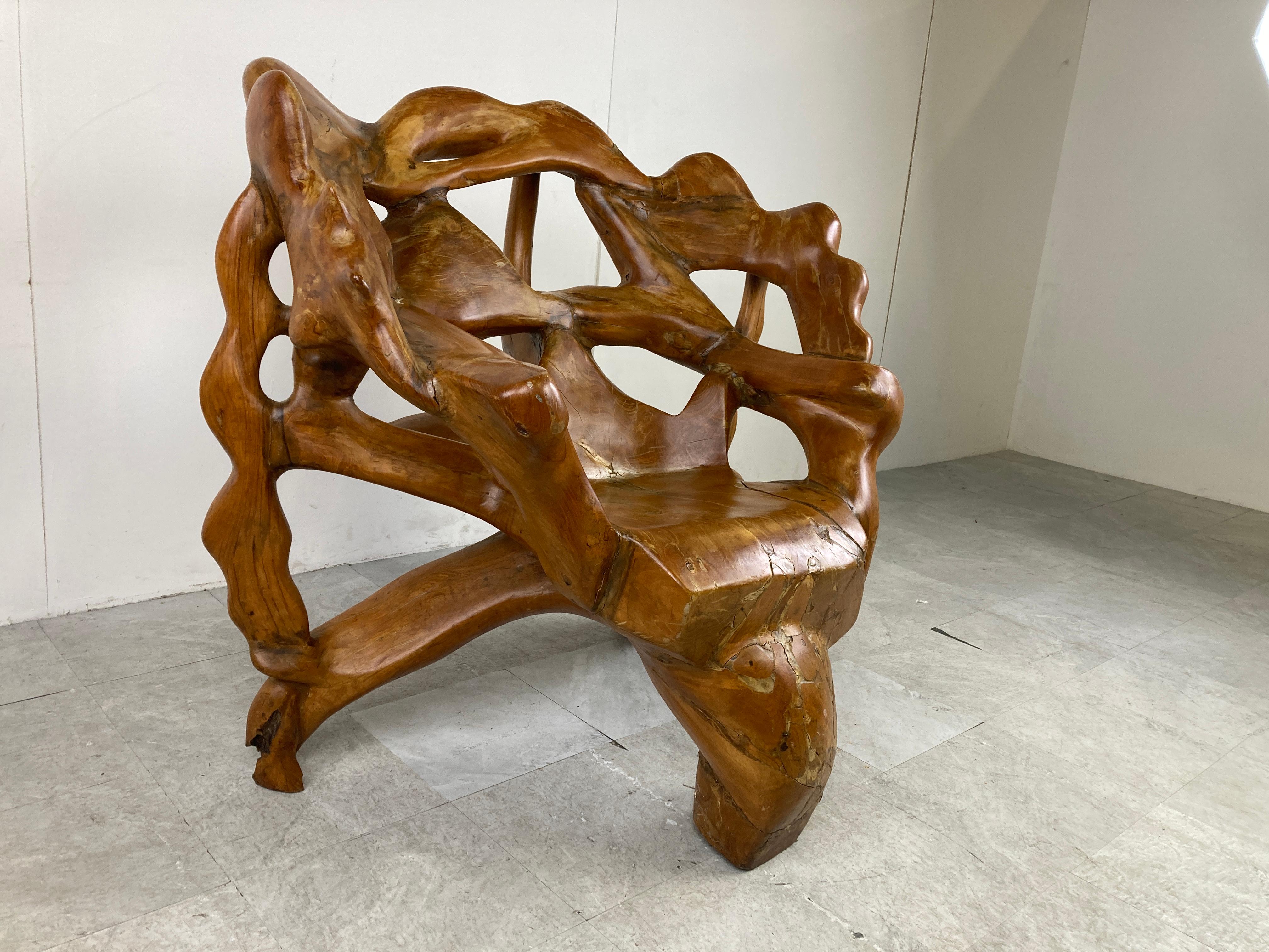 Exotic Wooden Tree Root Chair In Good Condition In HEVERLEE, BE