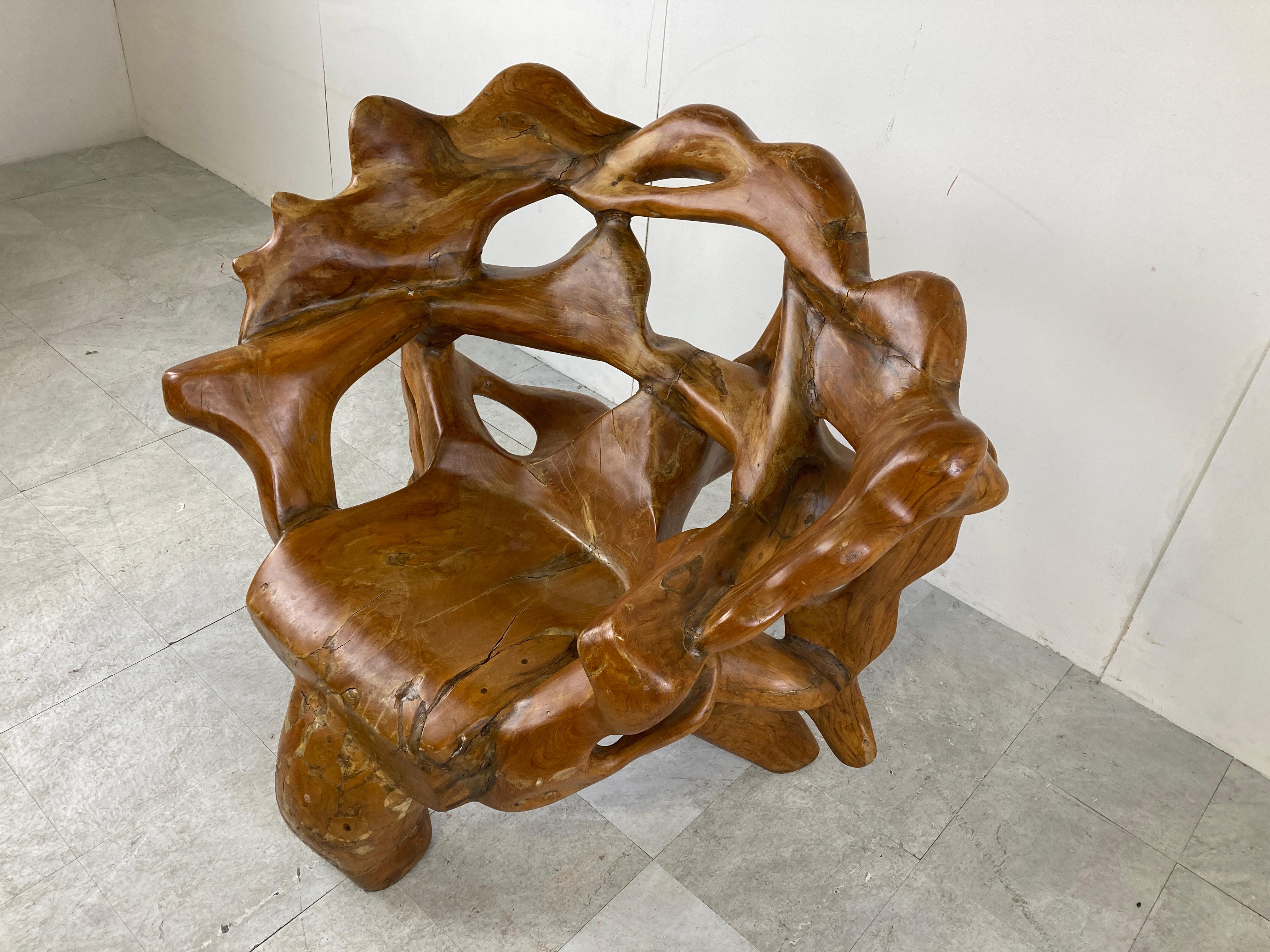Late 20th Century Exotic Wooden Tree Root Chair