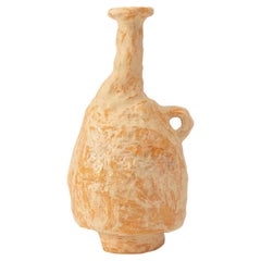 Organic Form, Layered Beige and Light Orange Ceramic Pot by Willem Van Hooff