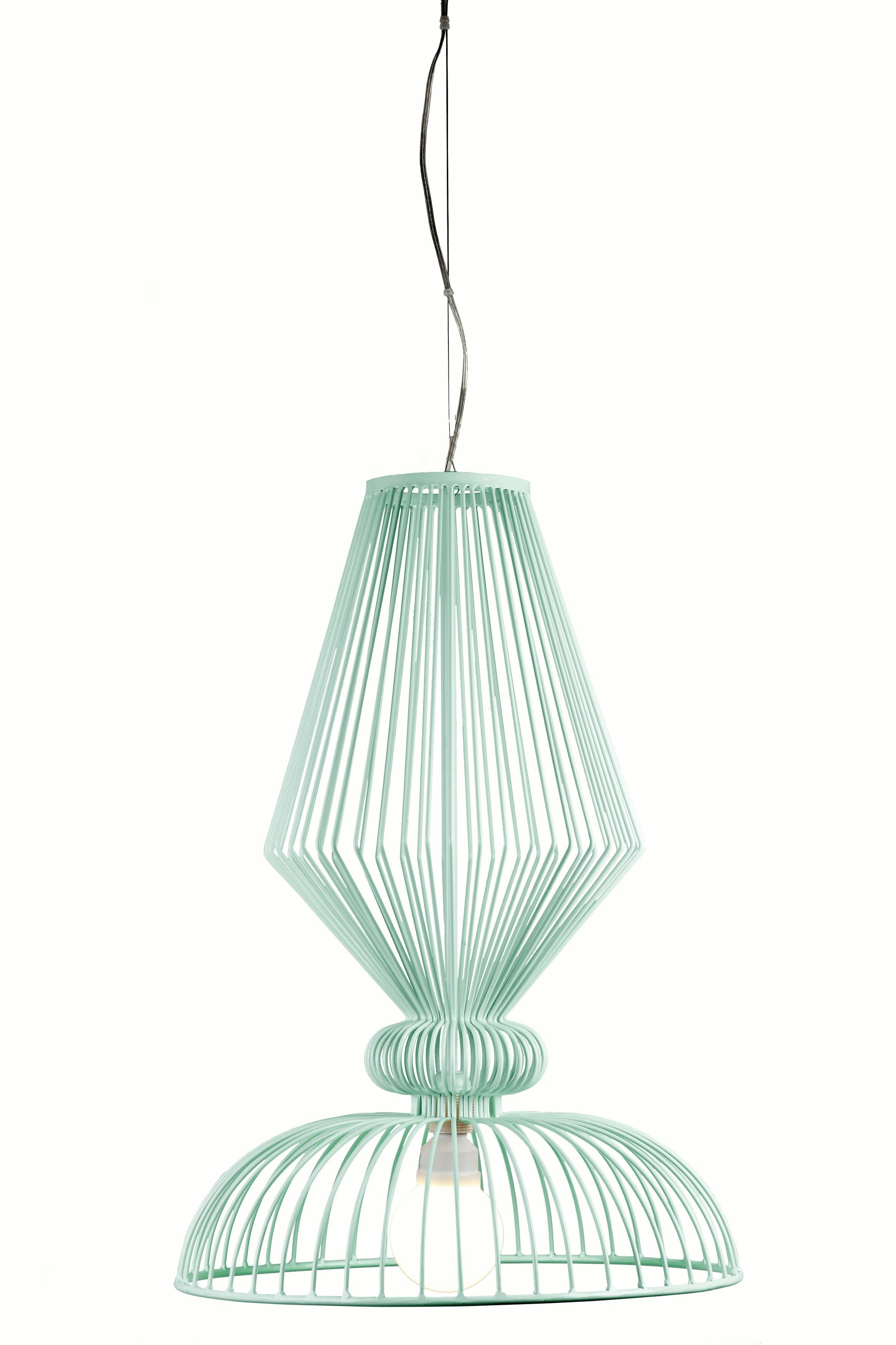 XXIe siècle et contemporain Lampe à suspension d'inspiration industrielle contemporaine bleu cobalt en vente