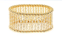 Expandable 18 Karat Yellow Gold and Diamond Bracelet