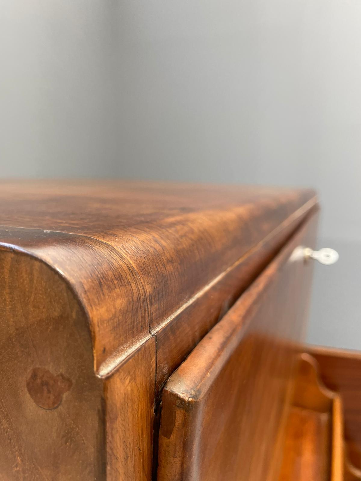 Erweiterbarer Art-Déco-Schreibtisch, 1930er Jahre im Angebot 4