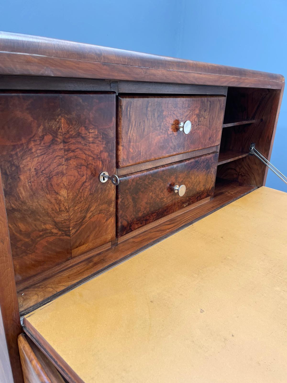 Erweiterbarer Art-Déco-Schreibtisch, 1930er Jahre im Angebot 9
