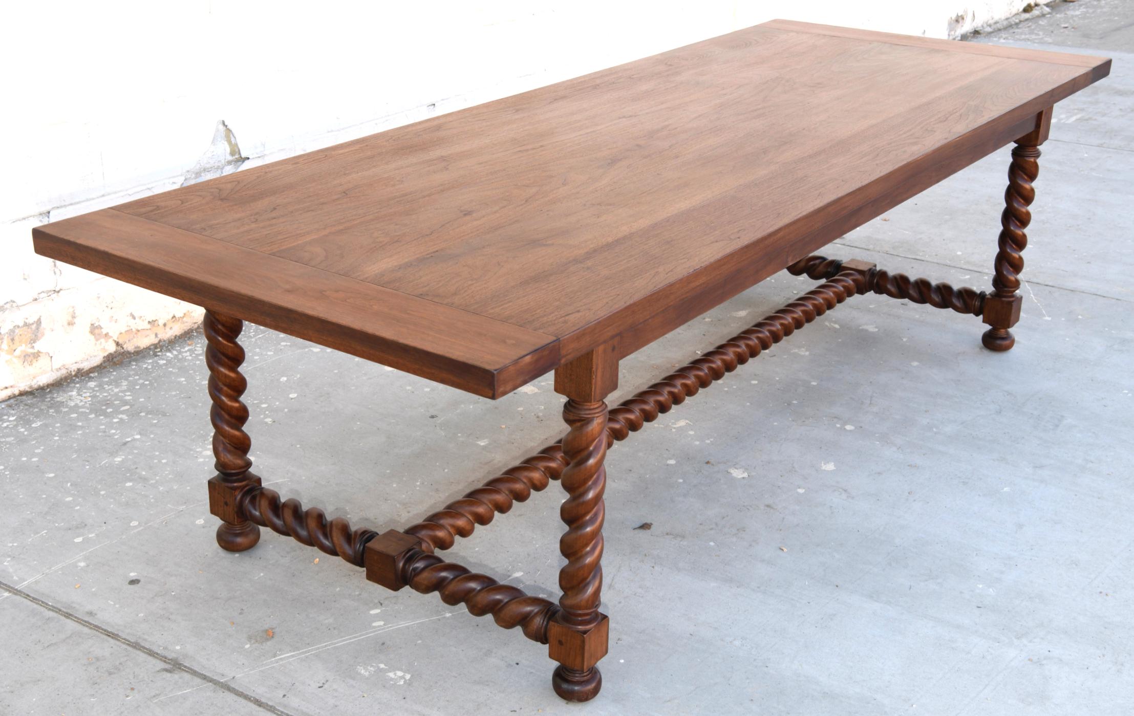 This barley twist dining table is shown here in 108