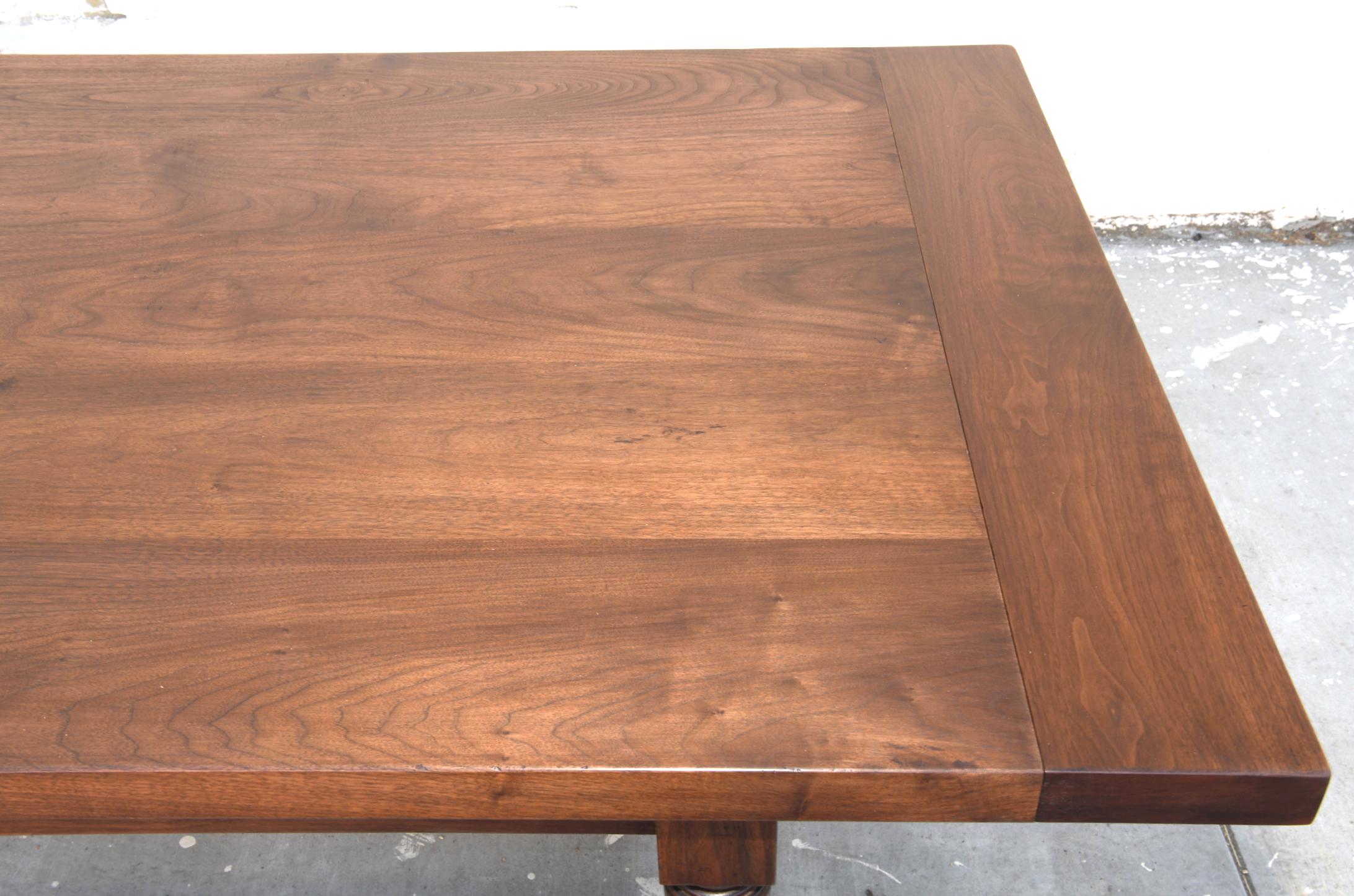 American Expandable Barley Twist Dining Table Made from Walnut For Sale