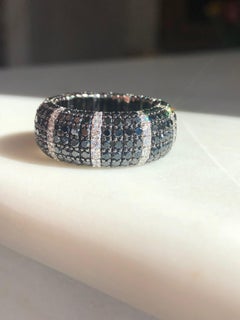 Bague à anneau extensible en diamant noir