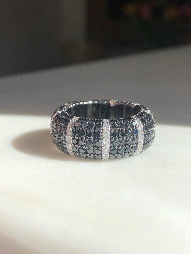 Expandable Black Diamond Band Ring at 1stDibs