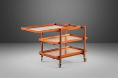 Expandable Danish Modern Bar Cart in Teak by Poul Hundevad, for Domus Danica