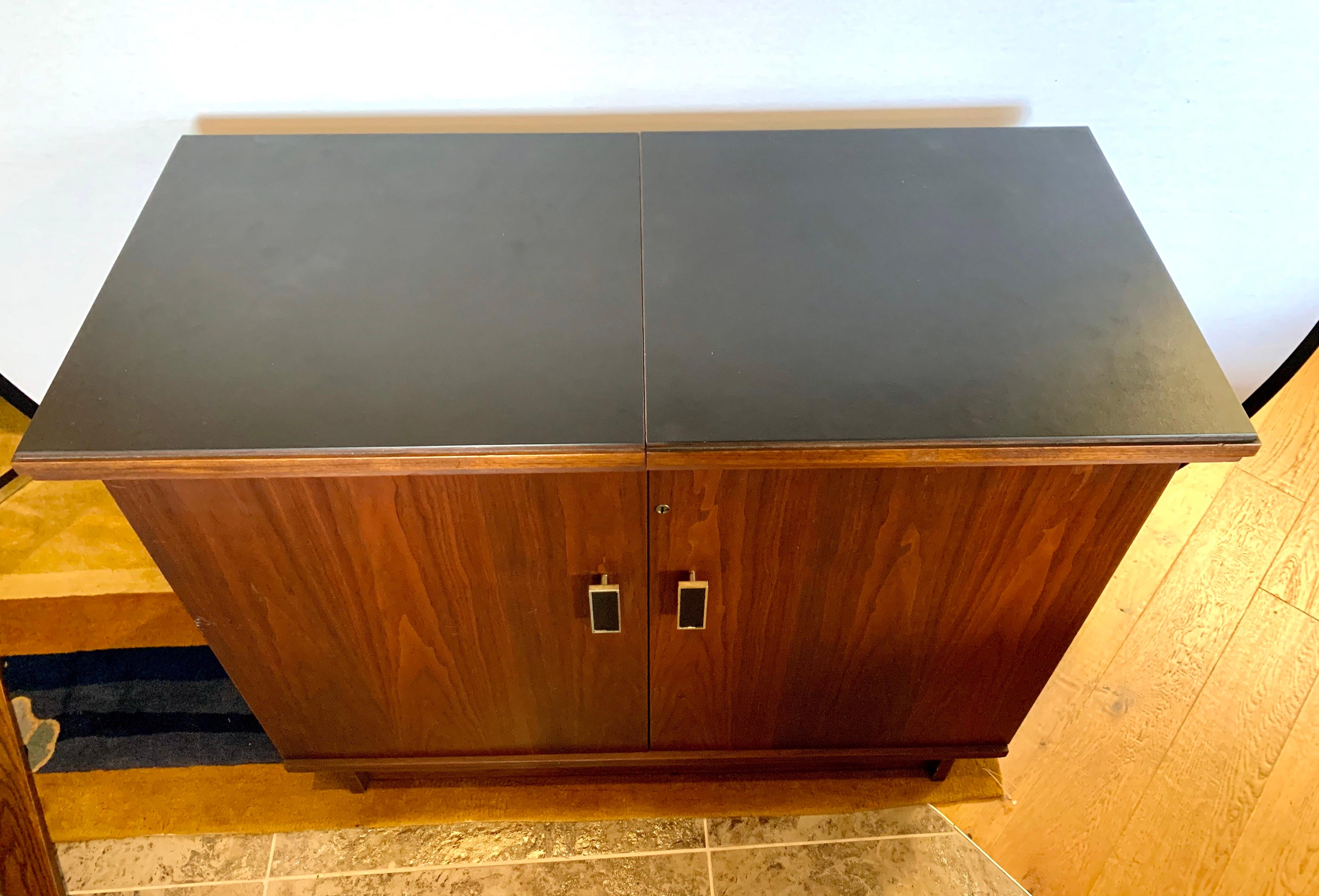 Expandable Danish Modern Dry Bar with Floating Expandable Top 4