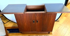 Expandable Danish Modern Dry Bar with Floating Expandable Top
