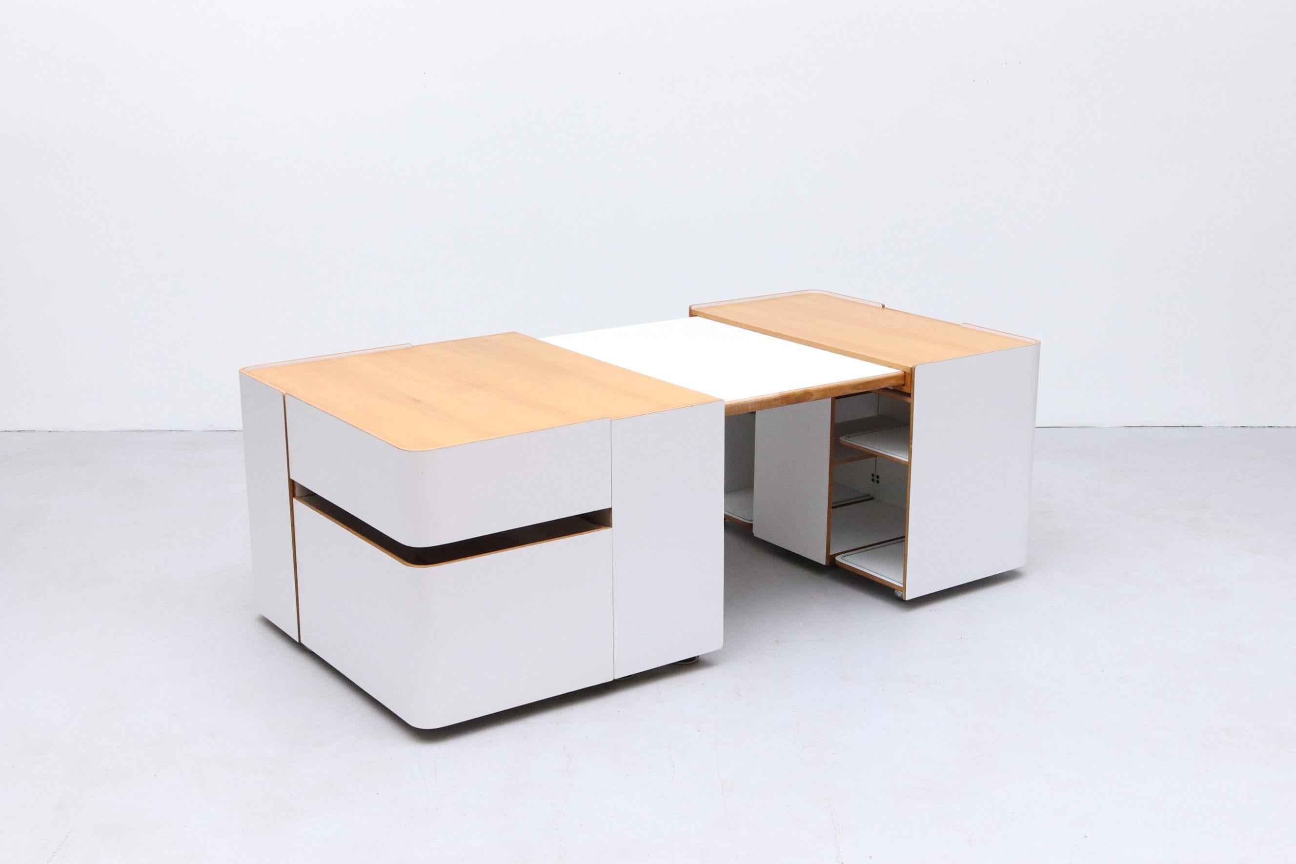 Expandable Desk by Roberto Pamio, Renato Toso & Noti Massari for Stilwood/Italy In Good Condition For Sale In Los Angeles, CA