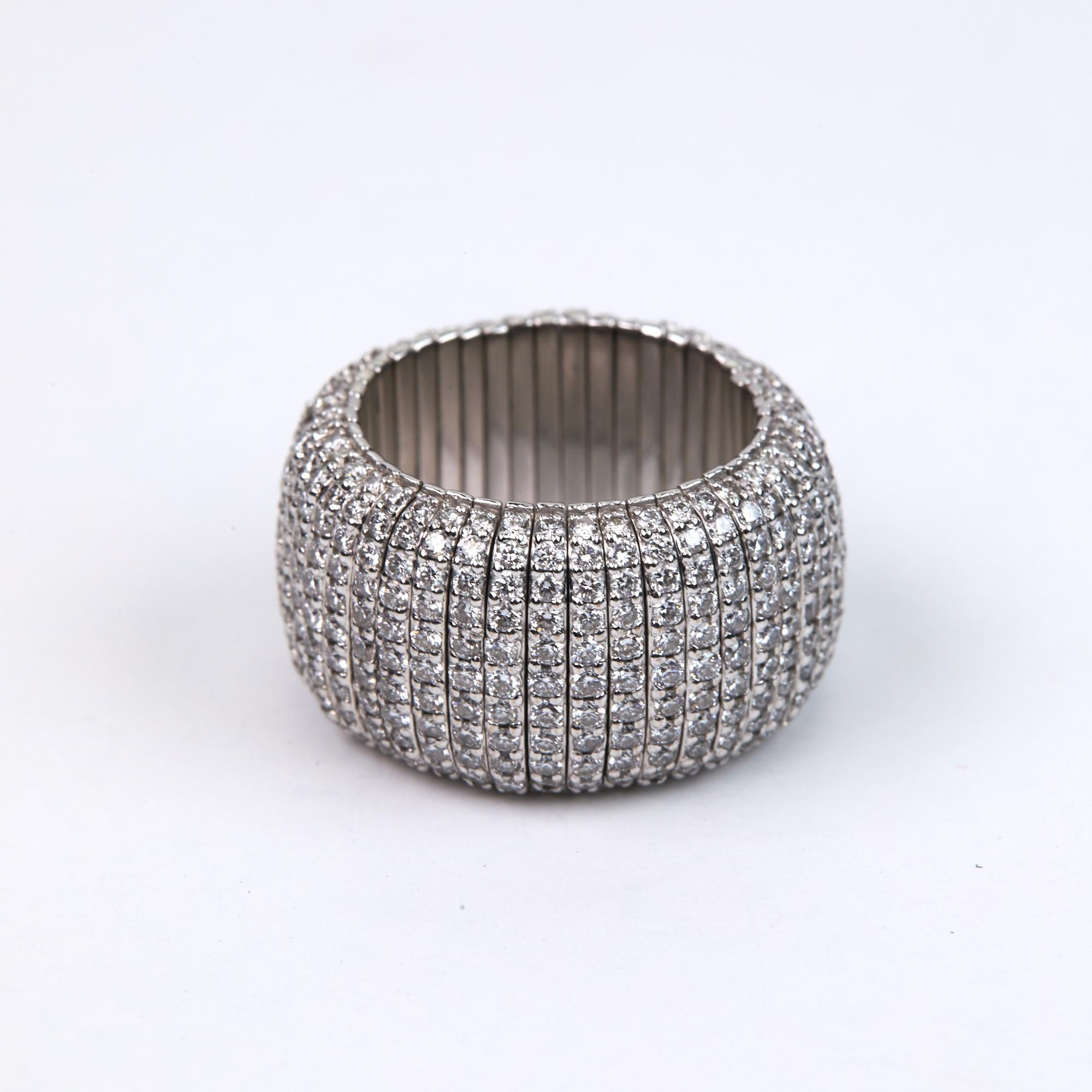 Contemporary Expandable Diamond Band Ring For Sale