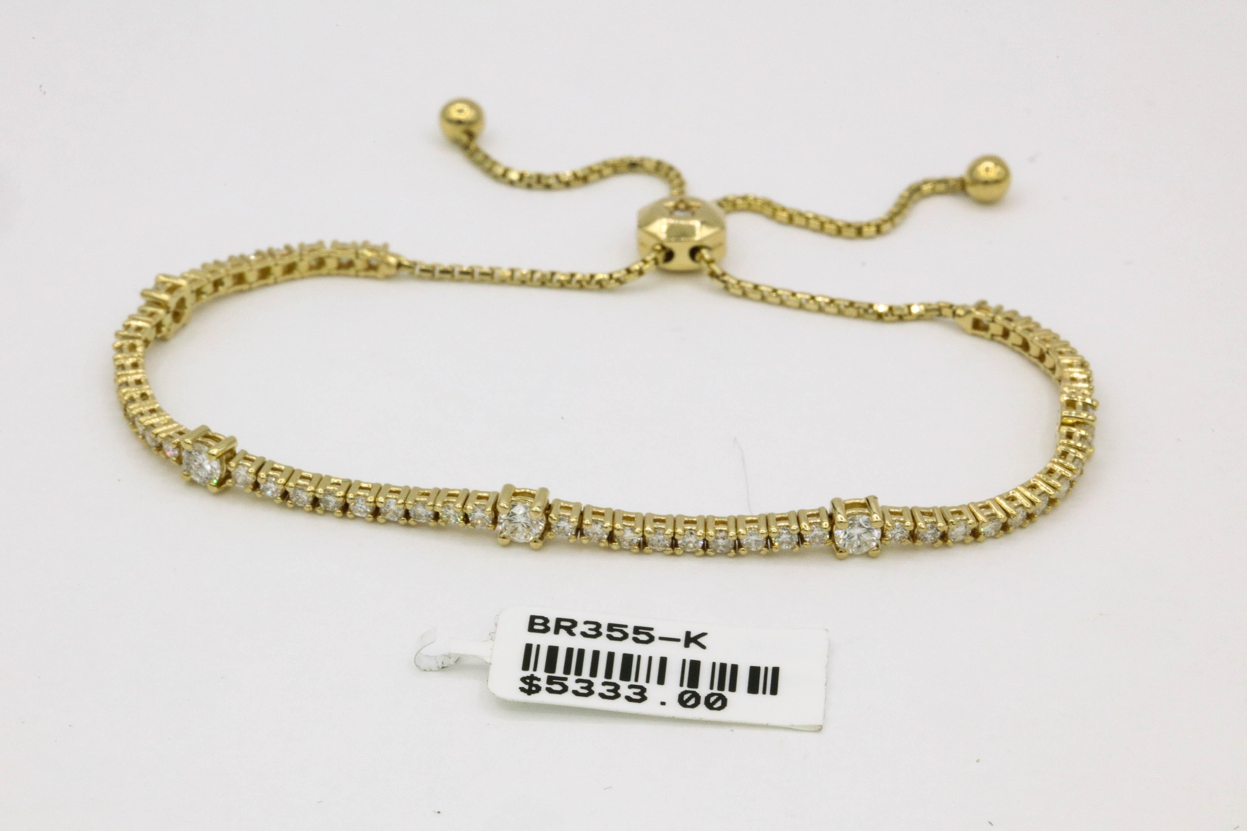 Bracelet tennis extensible en diamants de 2 carats en vente 4