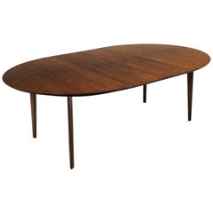 Expandable Dining Table by Edward Wormley for Dunbar, Almost Round to Oval