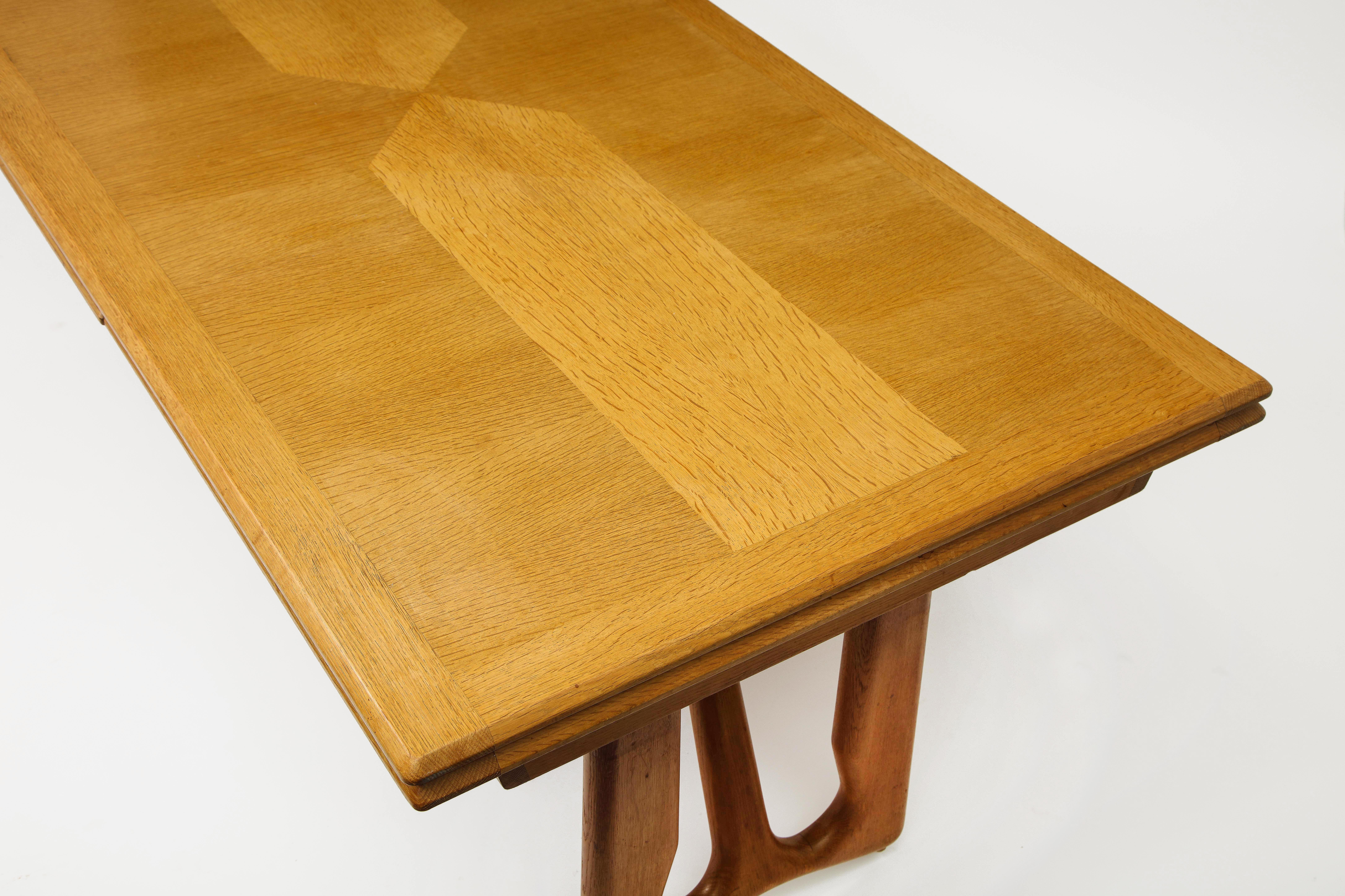 Mid-Century Modern Expandable Dining Table by Guillerme et Chambron, 