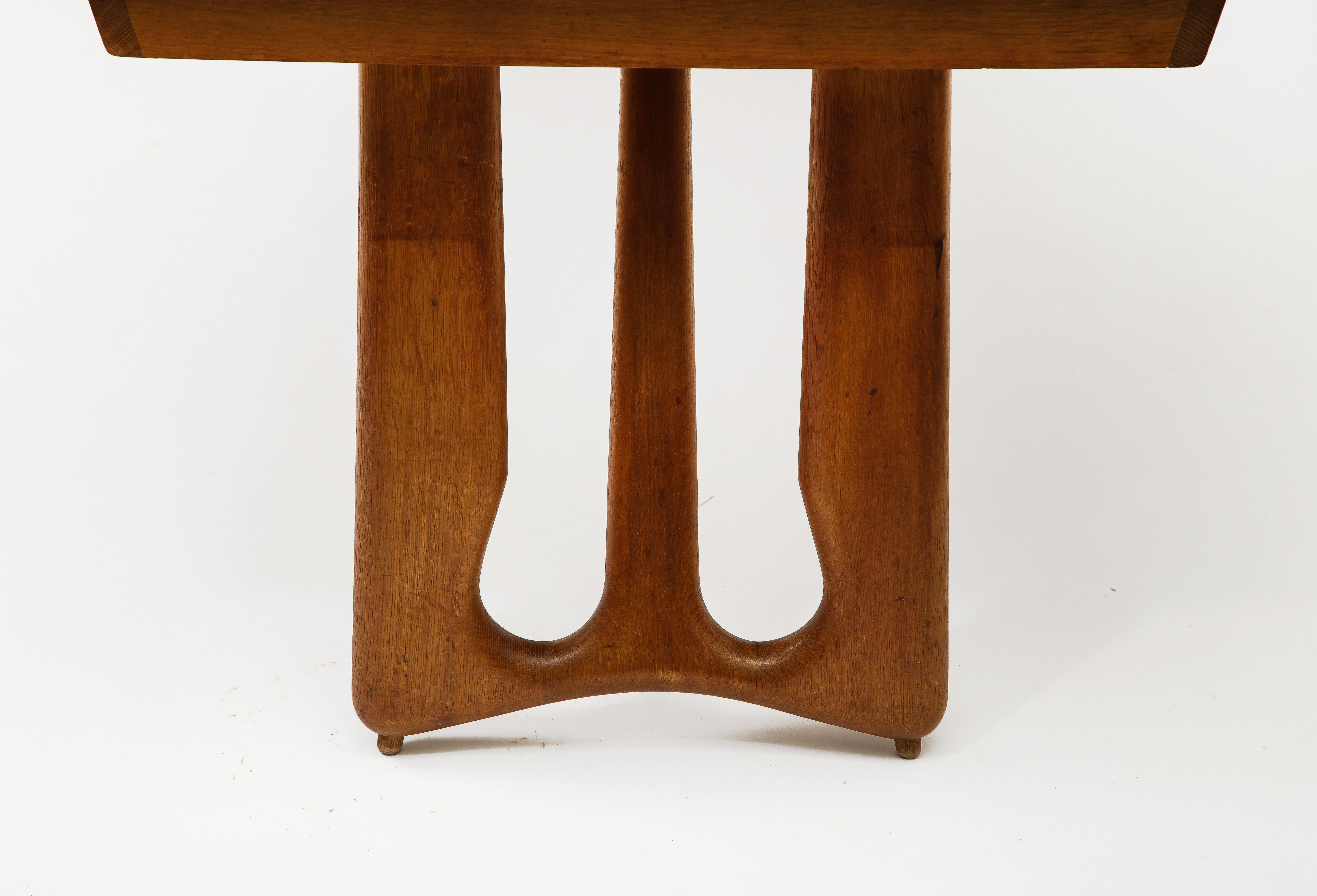 Mid-20th Century Expandable Dining Table by Guillerme et Chambron, 