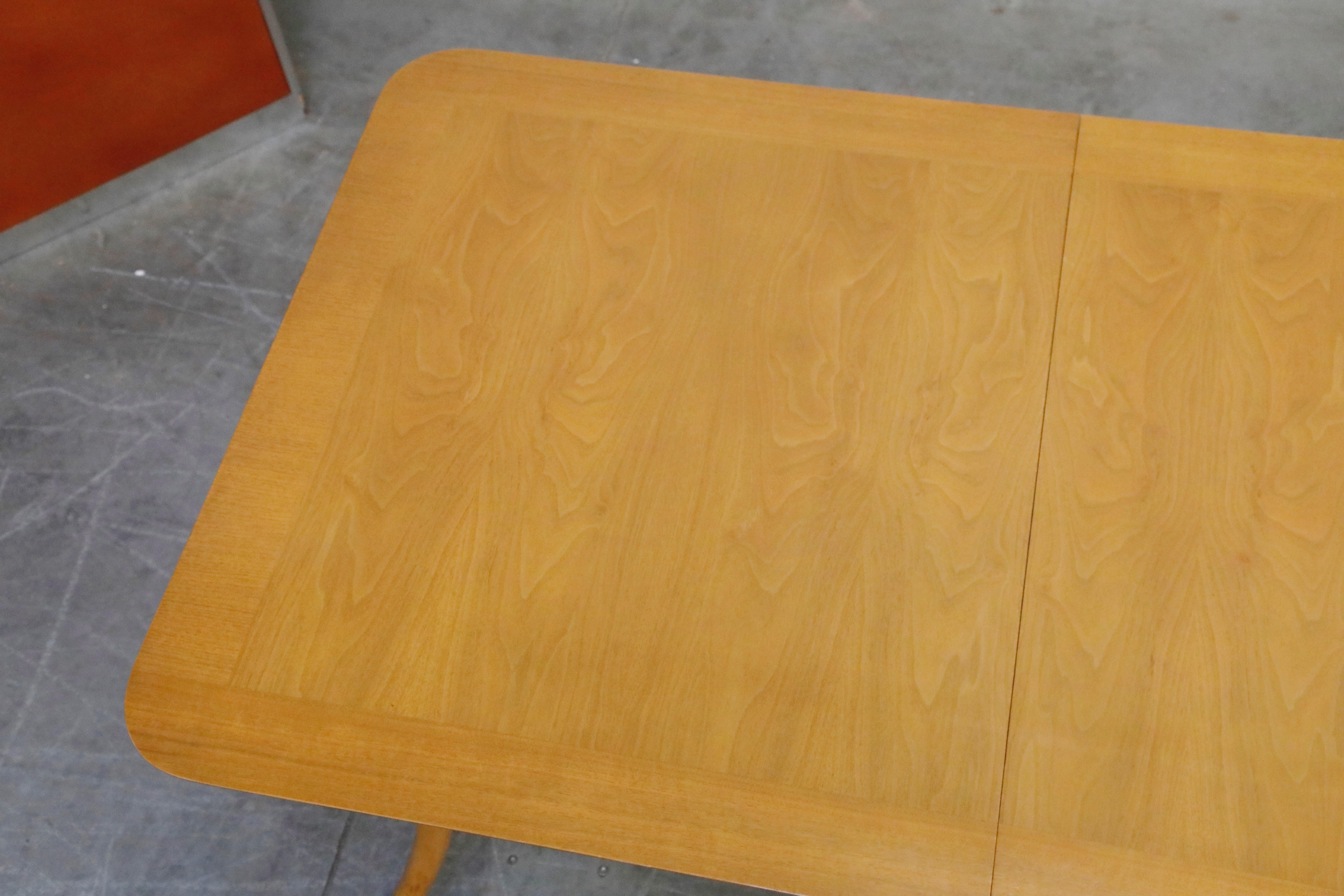 Expandable Dining Table by T.H. Robsjohn-Gibbings for Widdicomb, 1957, Signed 10