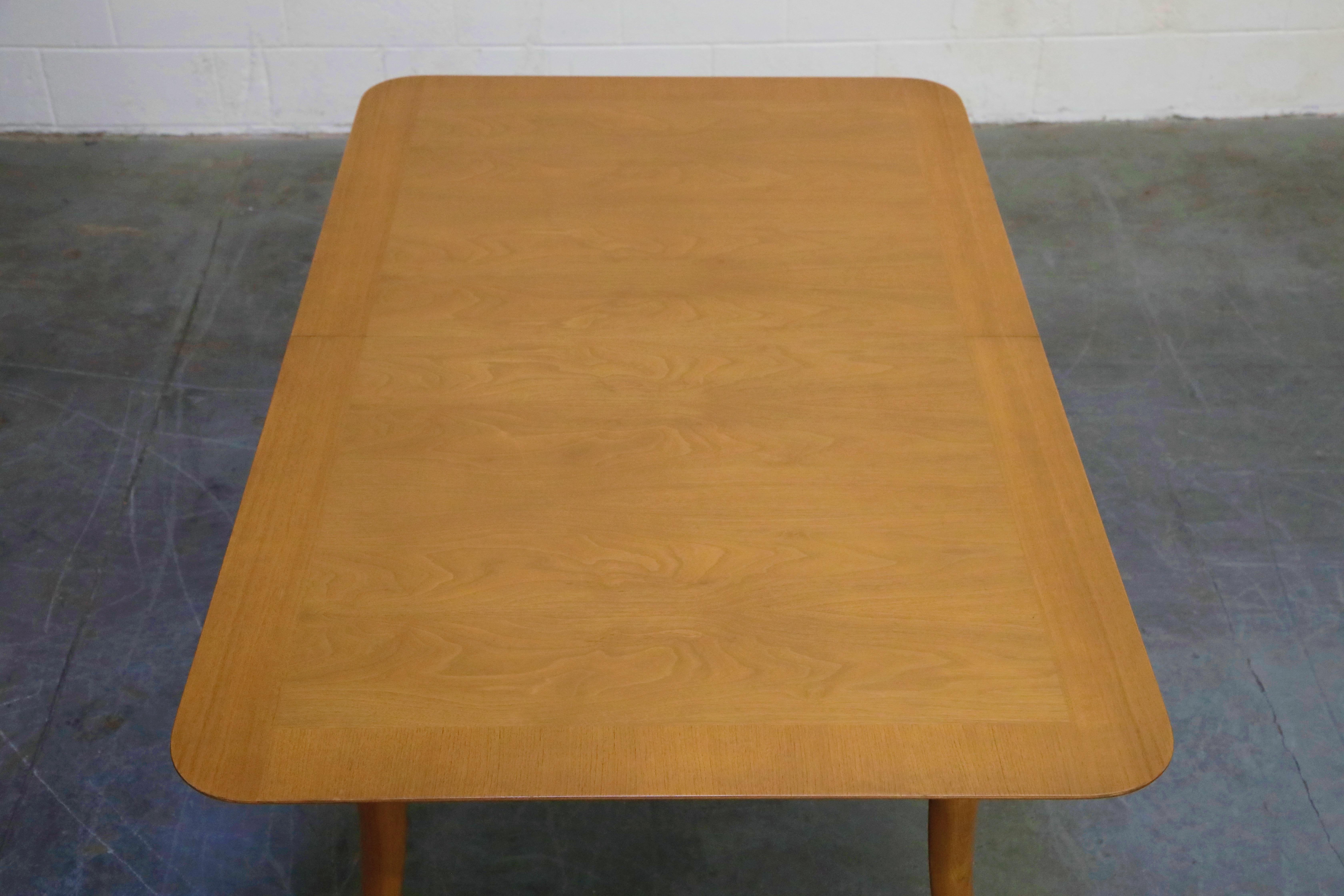 Expandable Dining Table by T.H. Robsjohn-Gibbings for Widdicomb, 1957, Signed 11