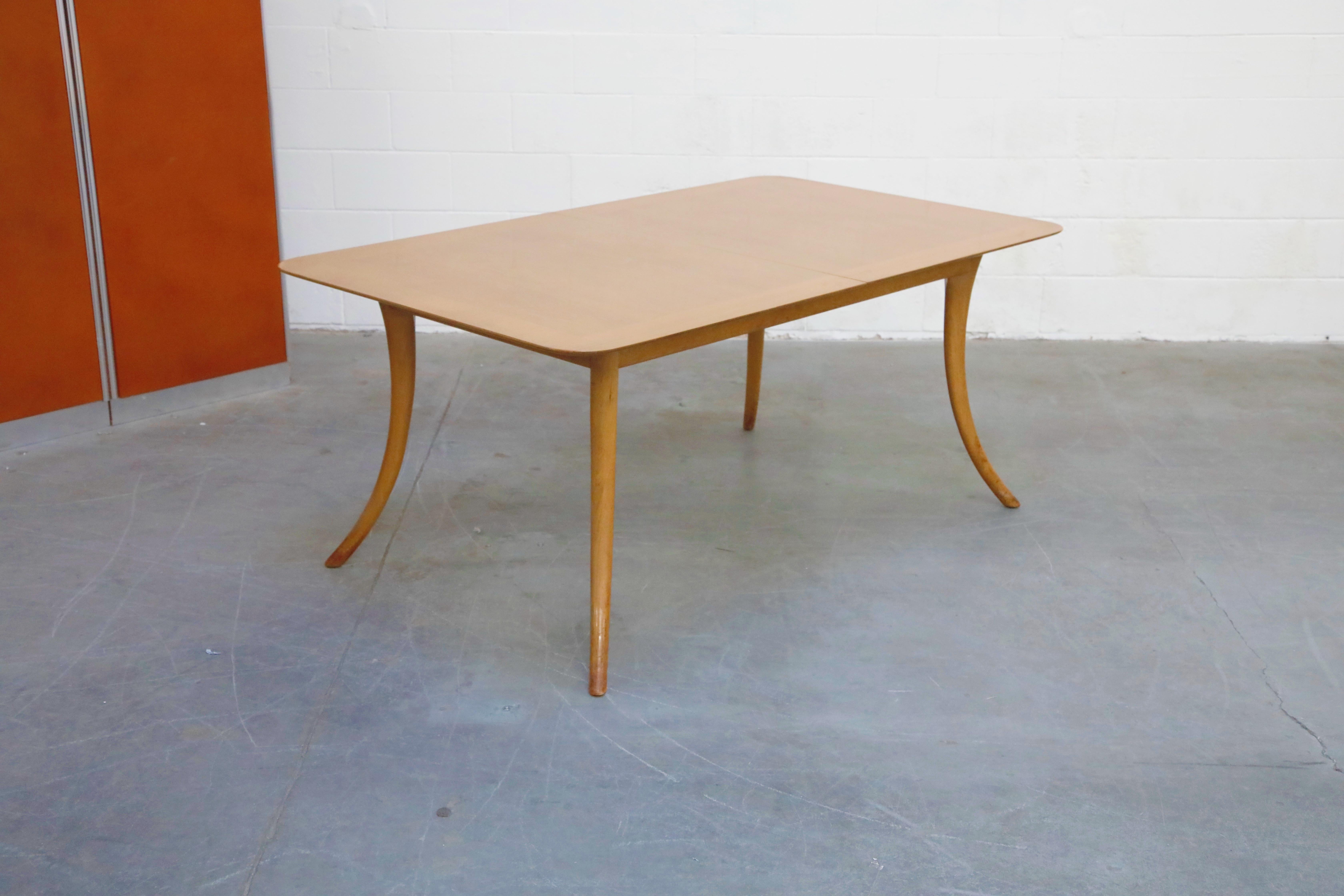 American Expandable Dining Table by T.H. Robsjohn-Gibbings for Widdicomb, 1957, Signed