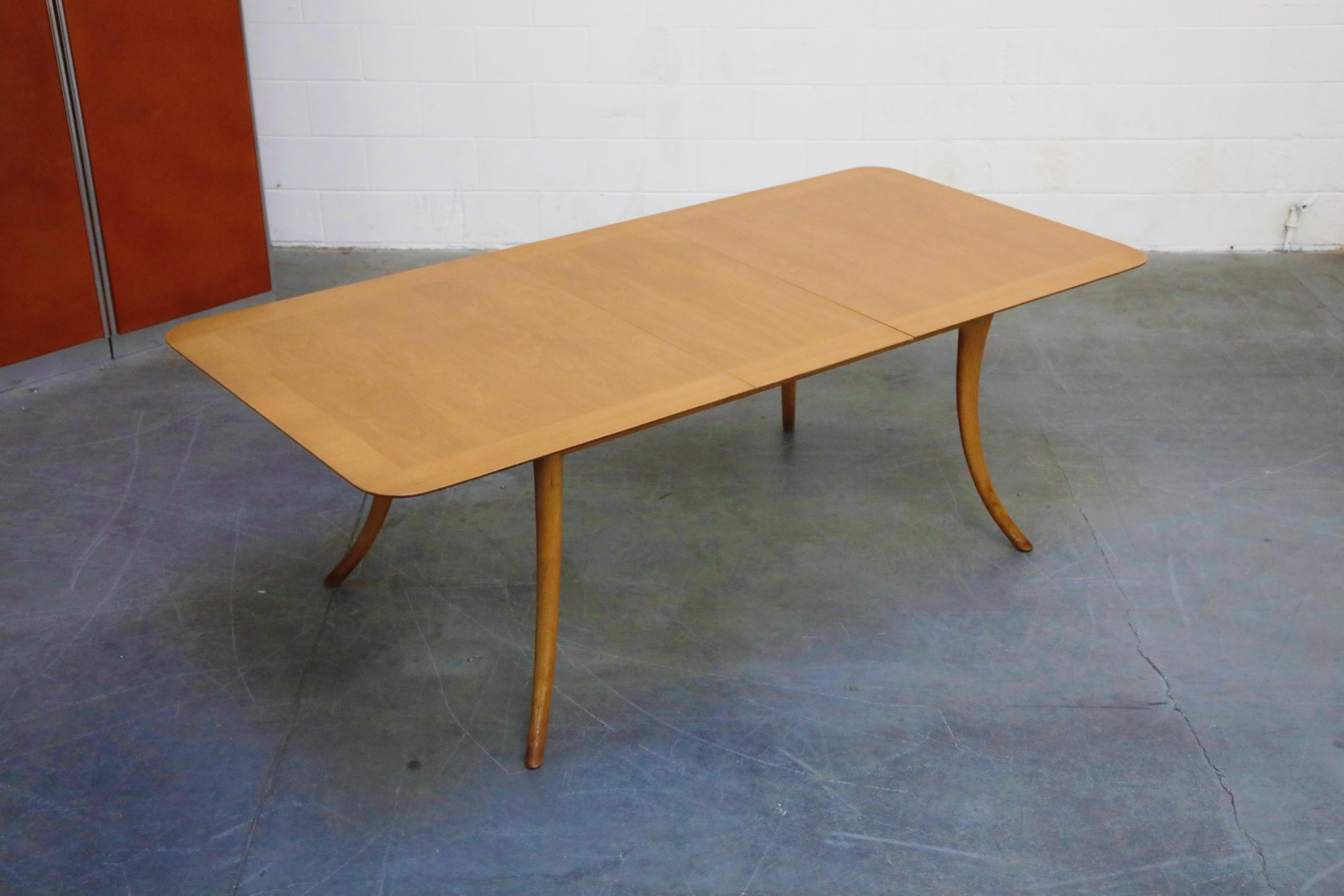 Mahogany Expandable Dining Table by T.H. Robsjohn-Gibbings for Widdicomb, 1957, Signed