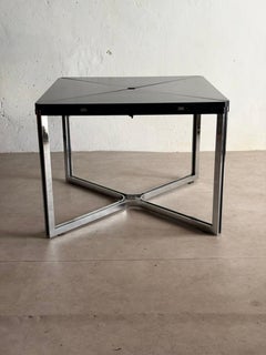 Expandable dining table in wood and chrome by Gastone Rinaldi, Italy 1970s