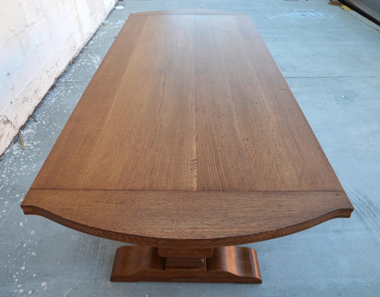 American Expandable Dining Table Made from Rift Sawn Oak Custom Made By Petersen Antiques For Sale