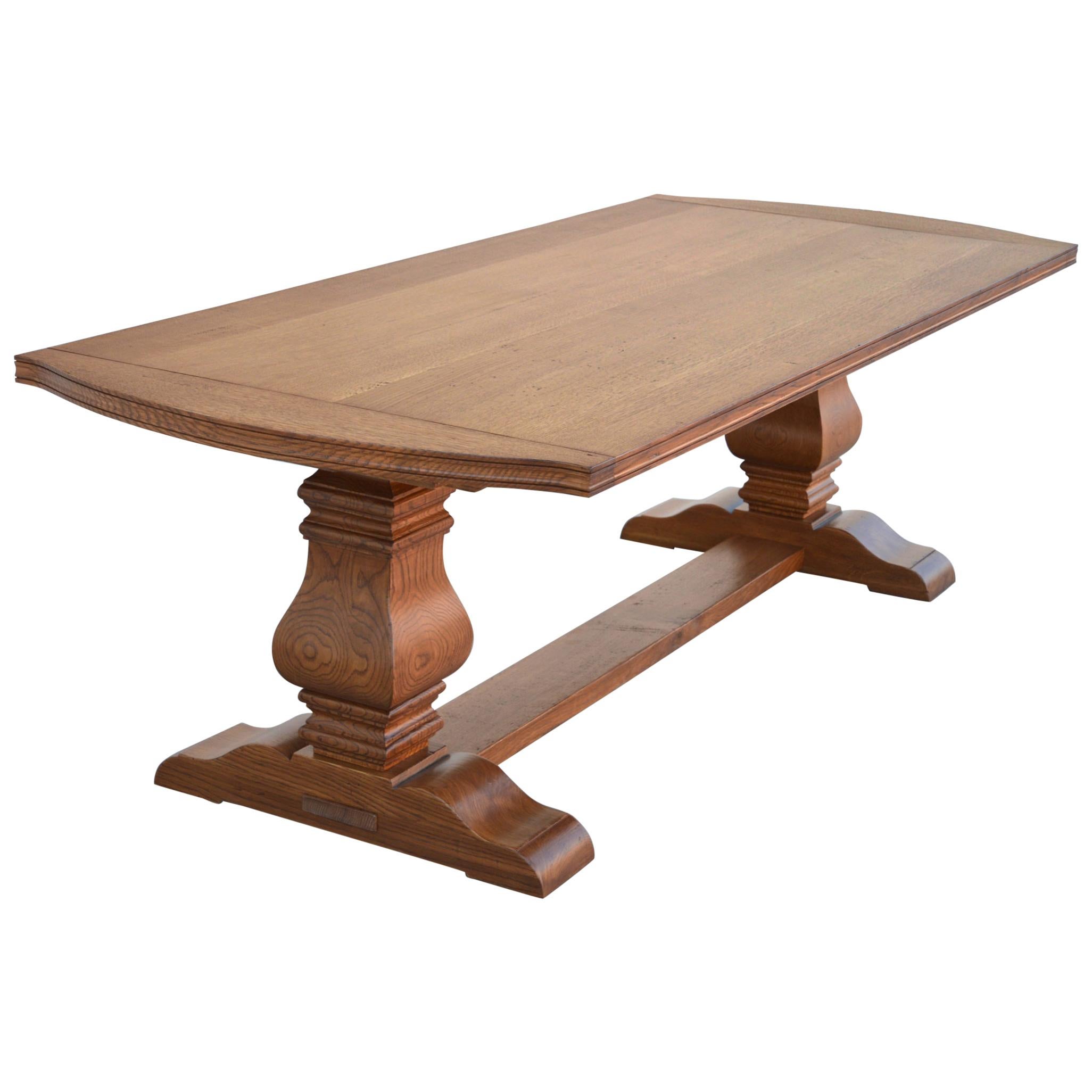 Expandable Dining Table Made from Rift Sawn Oak Custom Made By Petersen Antiques