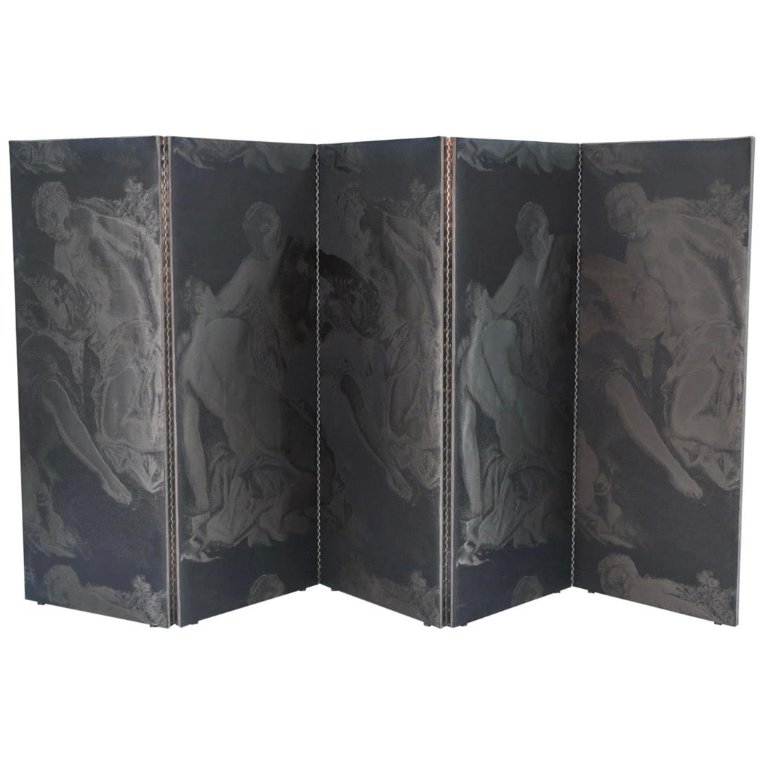 Expandable Donghia Italy Extra Large Black Tapestry Screen Room Divider