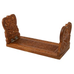 Expandable Hand carved Teak Wood Book Shelf Bookends from India 1950s