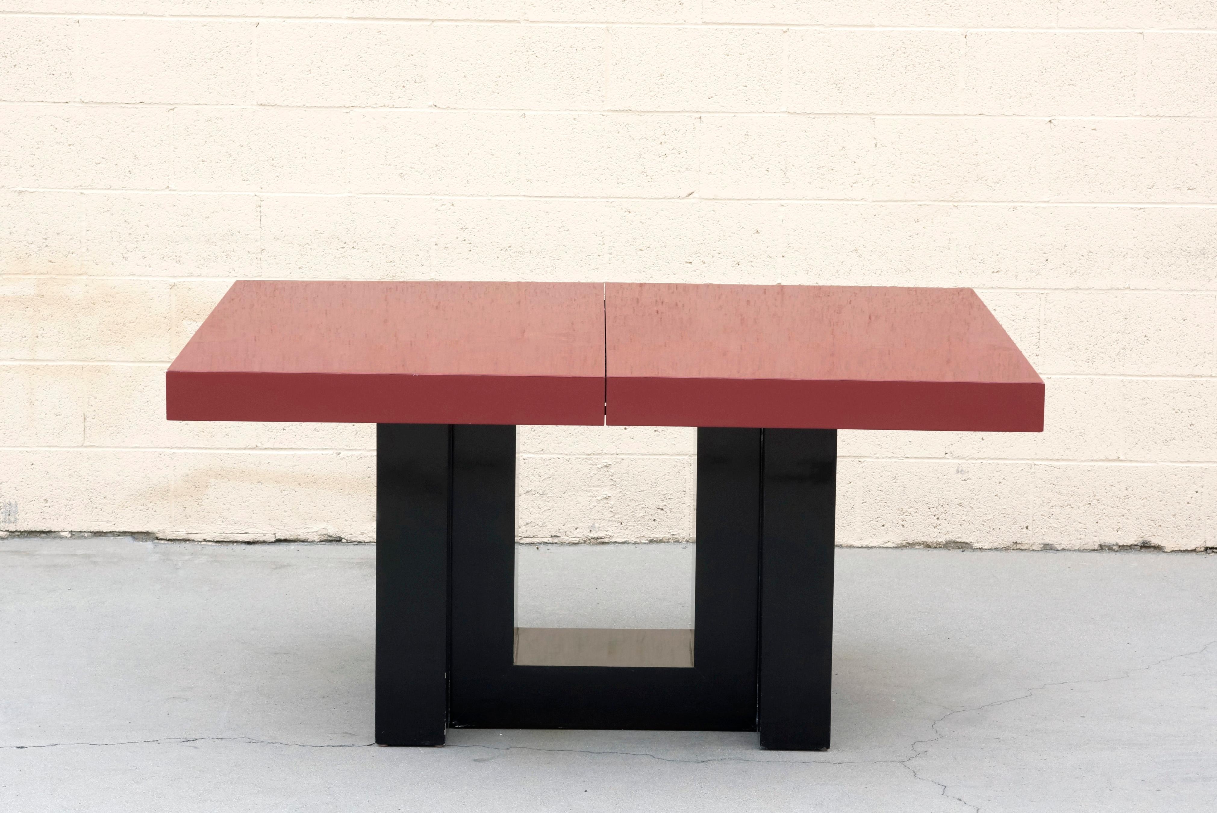 Art Deco Expandable Lacquered Dining Table by Paul Laszlo