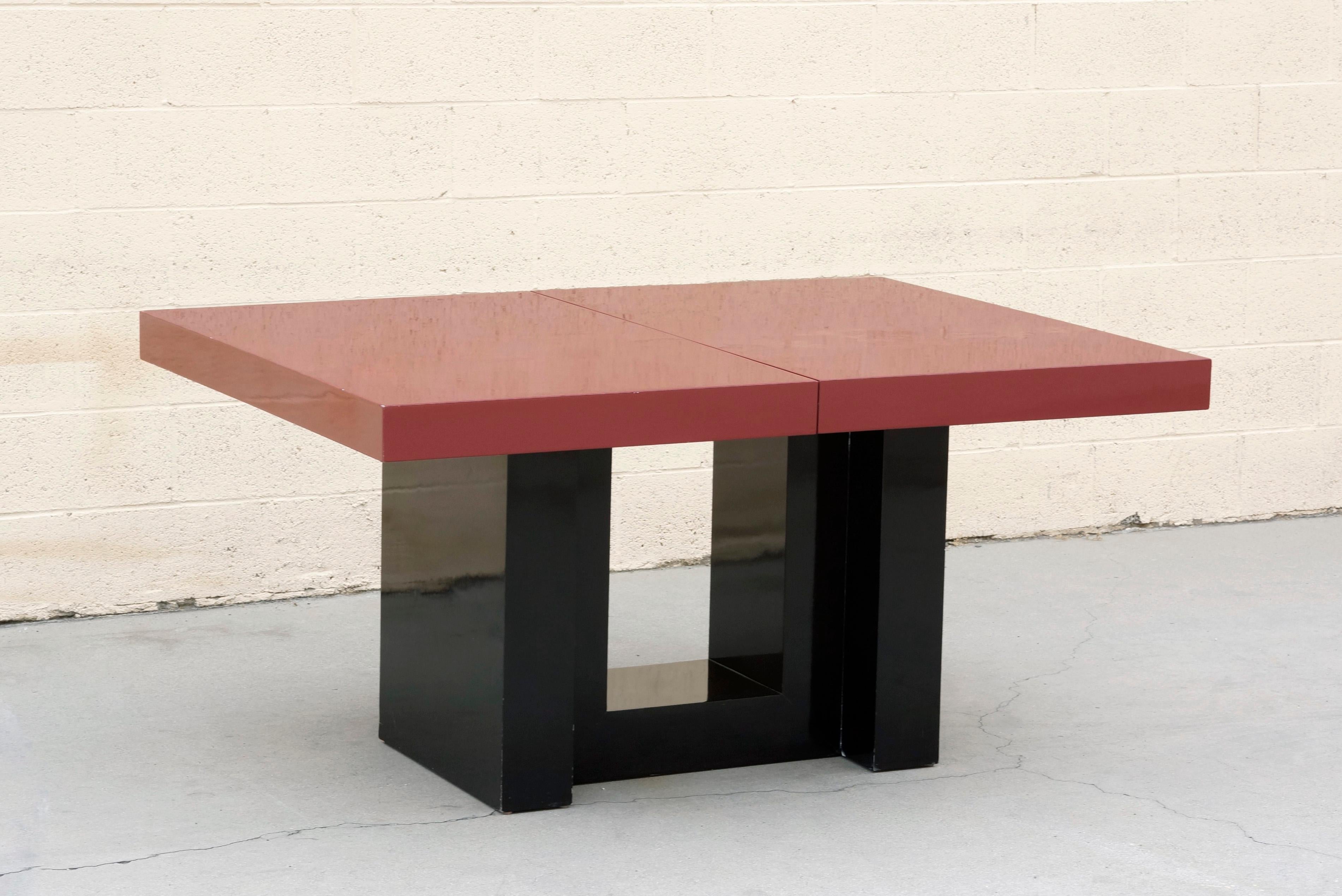 North American Expandable Lacquered Dining Table by Paul Laszlo
