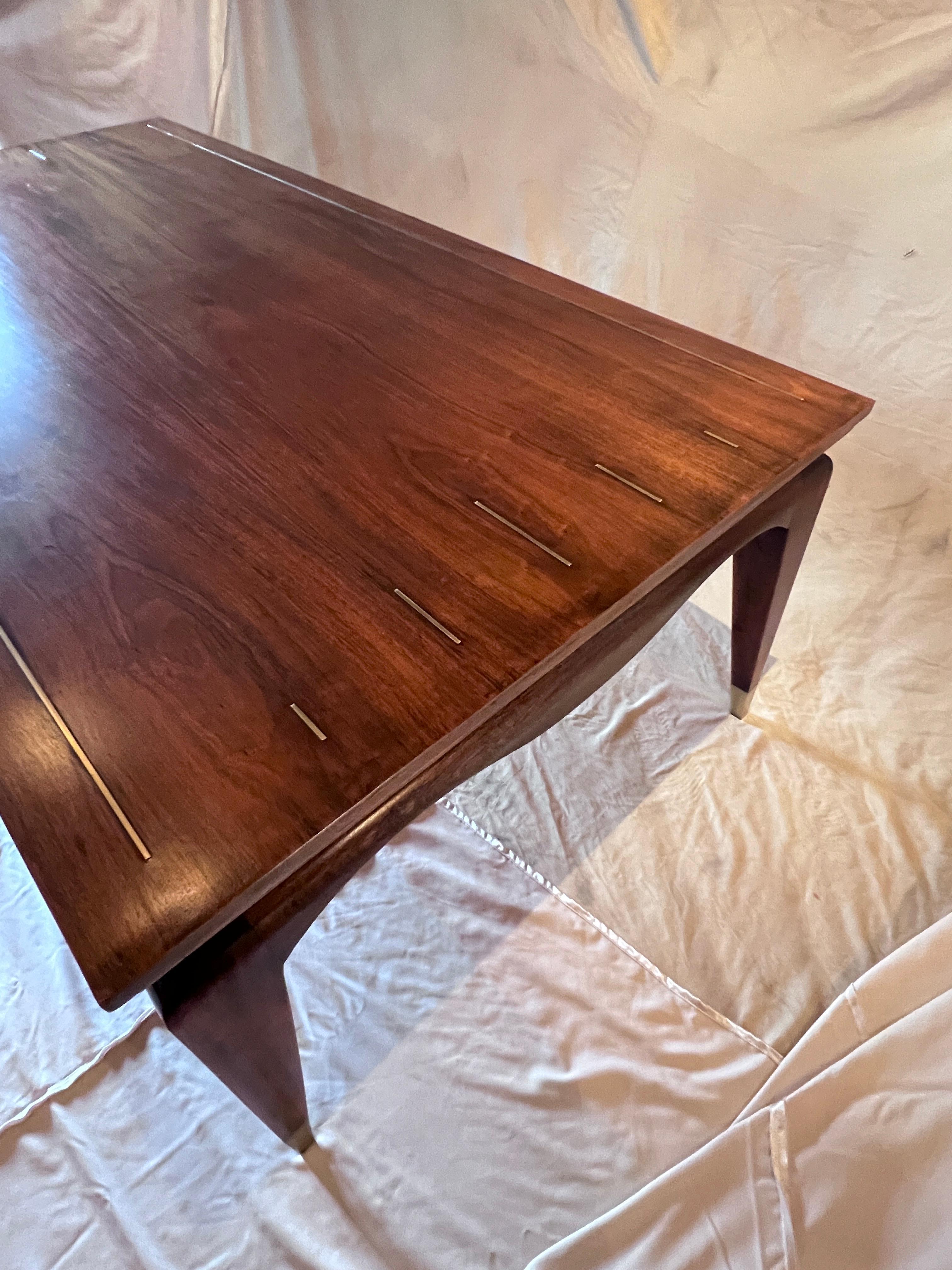 Expandable Mahogany Dining Room Table in the Style of James Mont For Sale 3