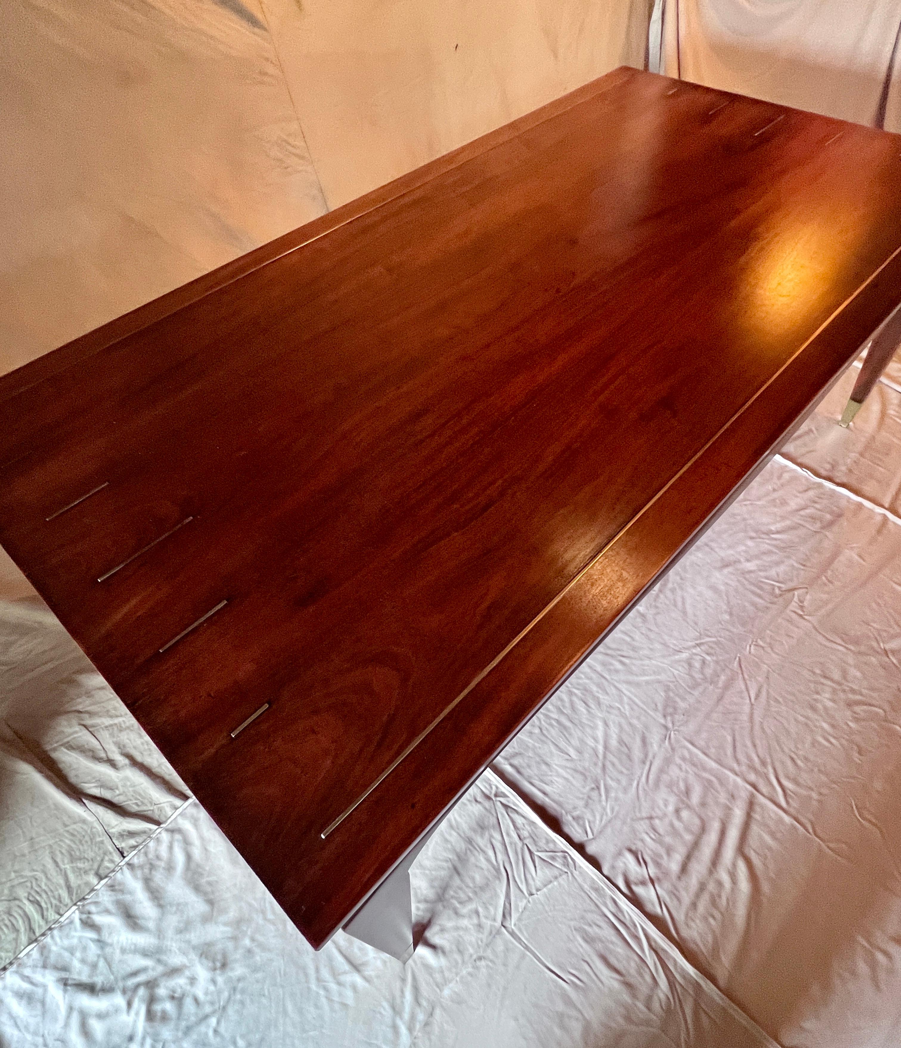 Expandable Mahogany Dining Room Table in the Style of James Mont For Sale 5