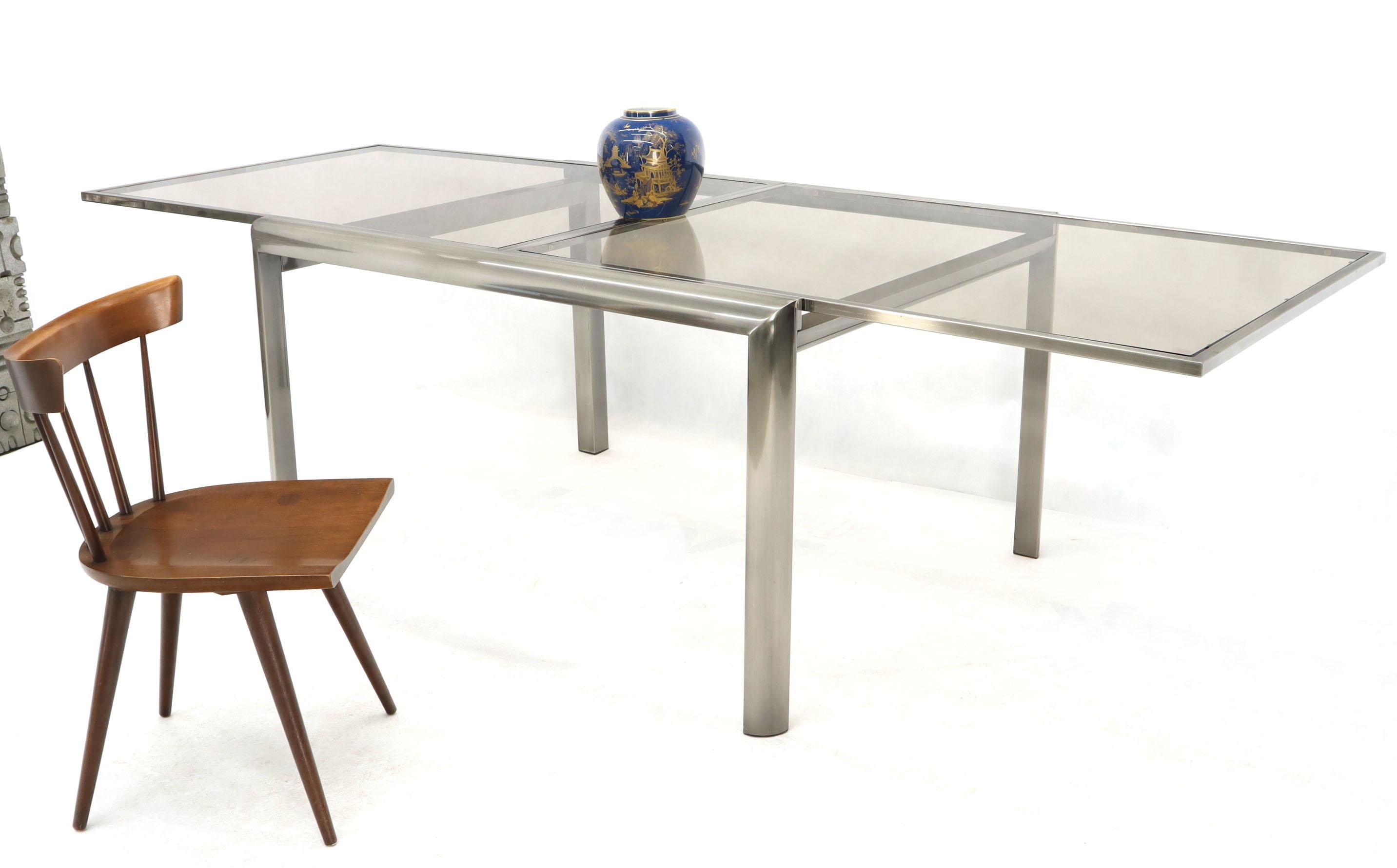 glass and metal dining table