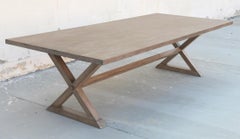 Expandable Minimalist X Trestle Table Built to Order by Petersen Antiques