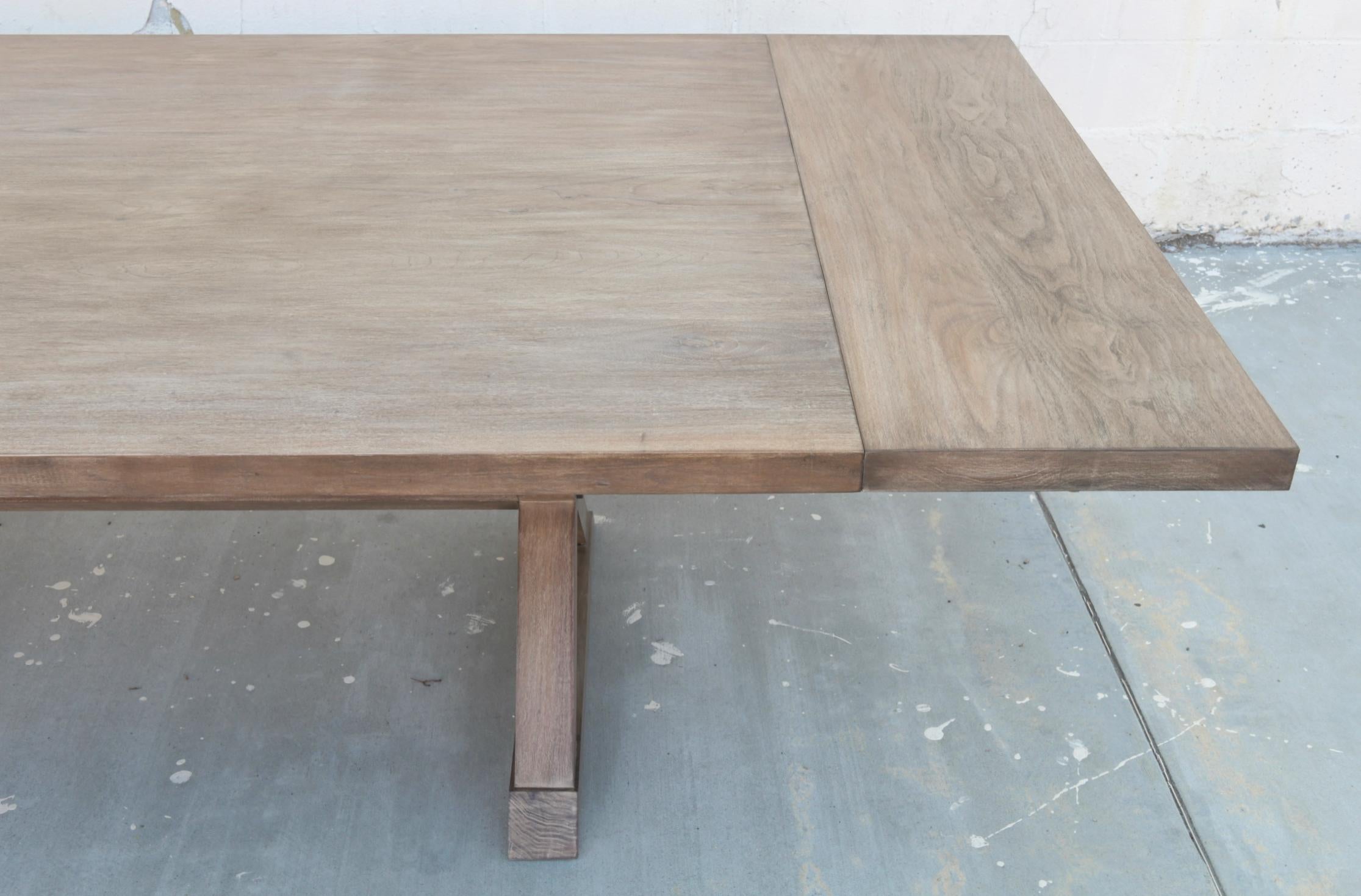 Expandable Minimalist X Trestle Table Built to Order by Petersen Antiques  In New Condition For Sale In Los Angeles, CA