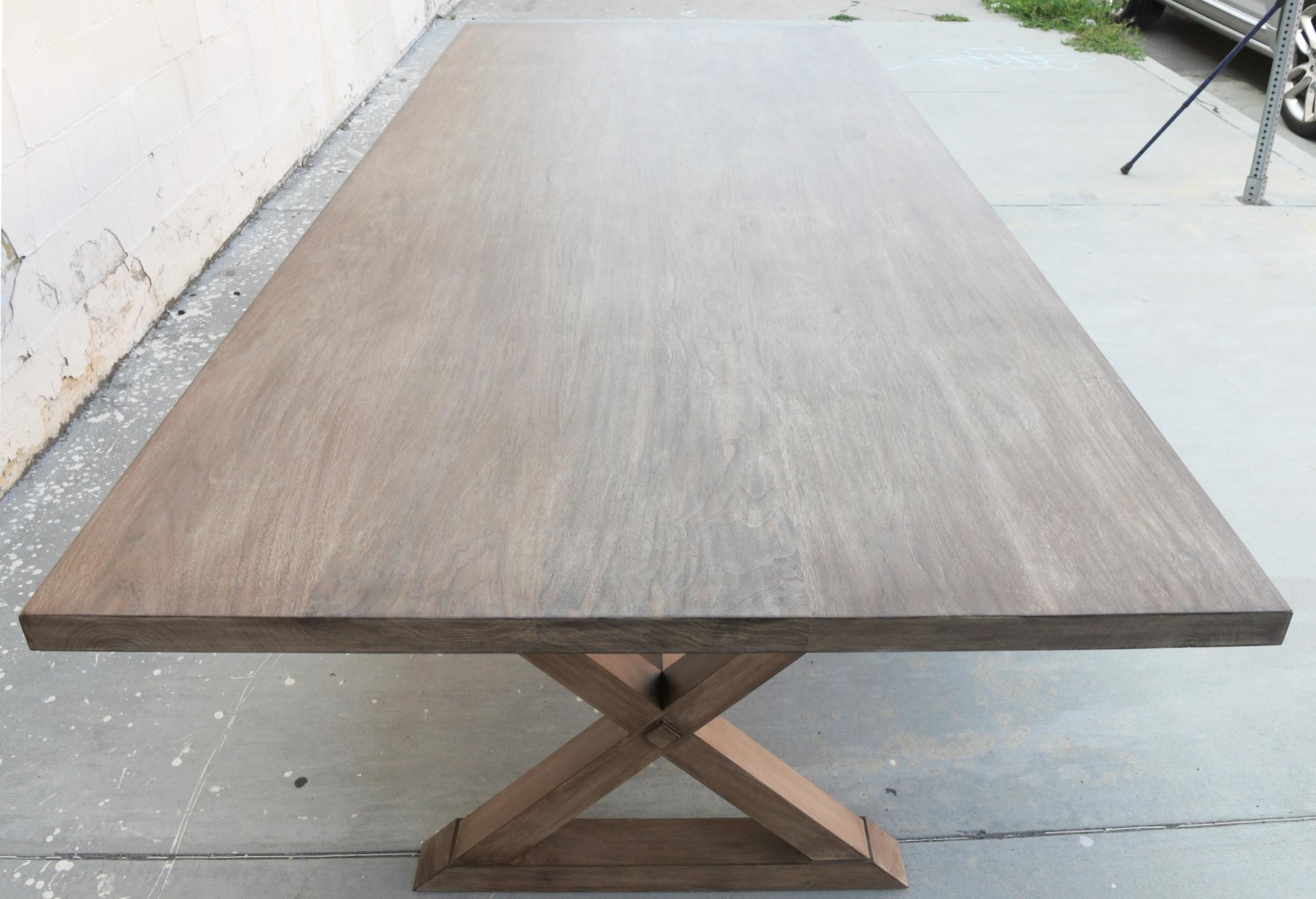 Expandable Minimalist X Trestle Table Built to Order by Petersen Antiques  For Sale 1