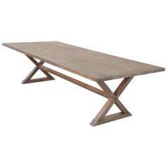 Expandable Minimalist X Trestle Table Built to Order by Petersen Antiques 