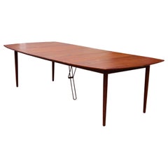 Expandable Modern Danish Teak Dining Table with Removable Leaves by Svend Madsen