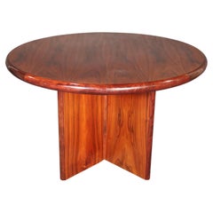 Round Rosewood Dining Table w/ Leaves