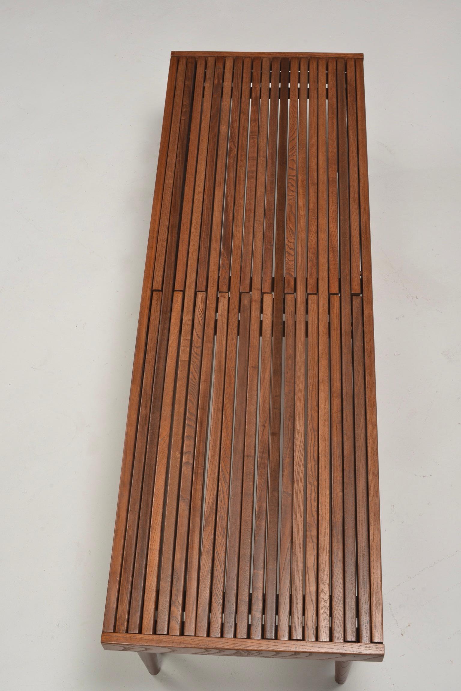 Mid-Century Modern Expandable Slat Bench by John Keal For Sale